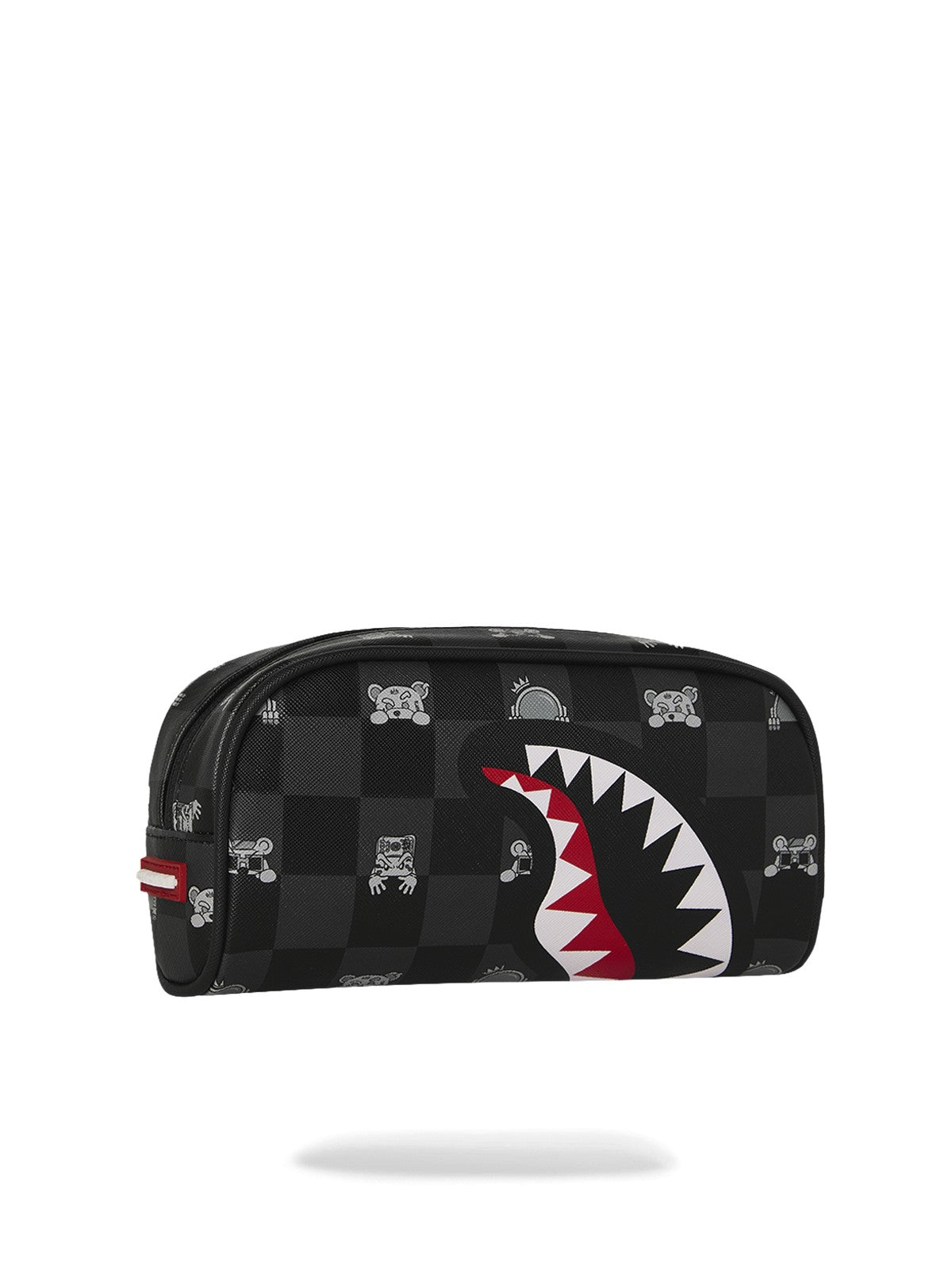 SPRAYGROUND Pochette Unisex adulto GRAY PEEKING CHARACTER CHECK PENCIL POUCH 910B8913NSZ Nero