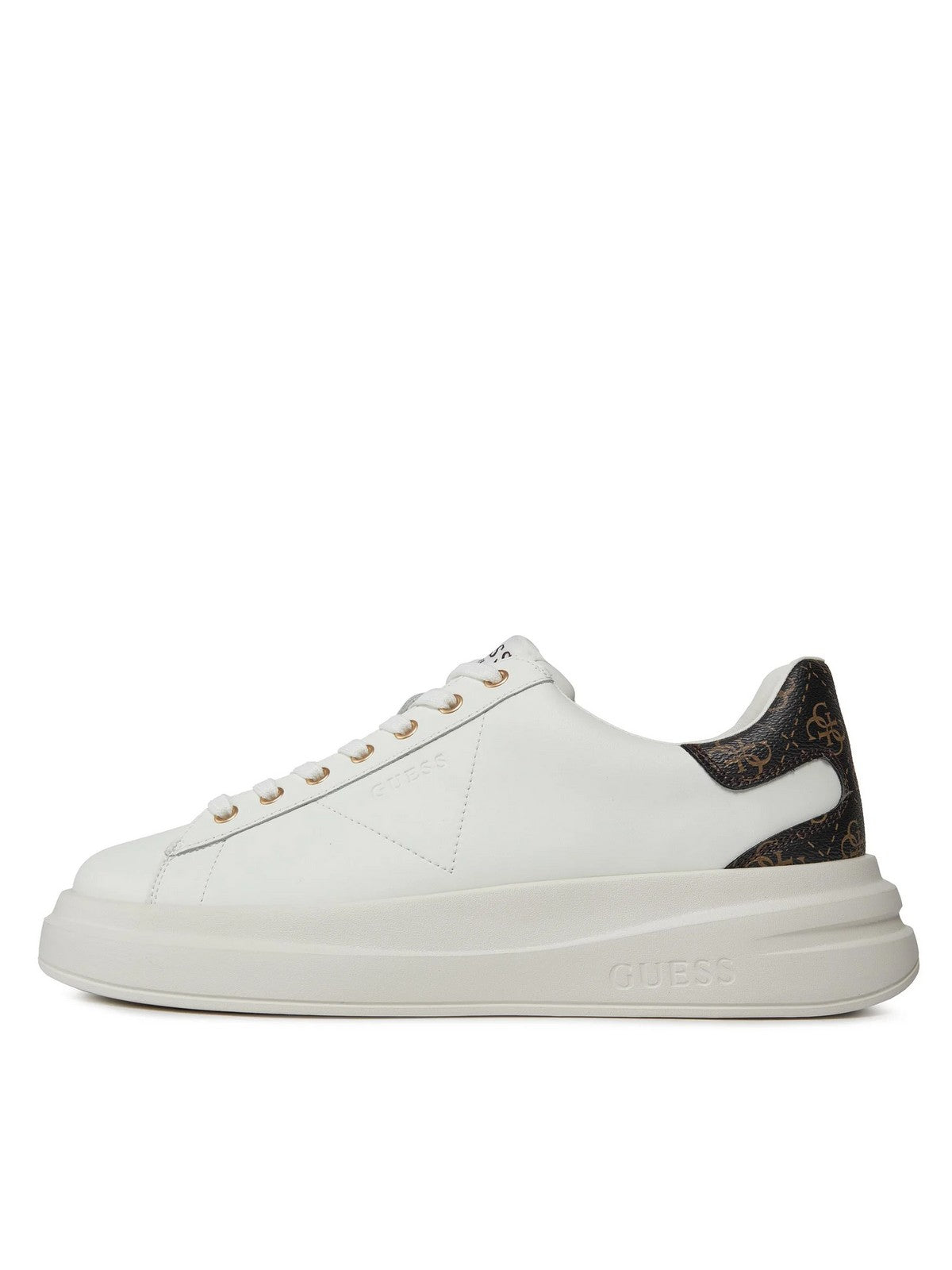 GUESS Sneaker Uomo ELBA FMPVIB LEA12 WBROC Bianco gioboutiqueweb