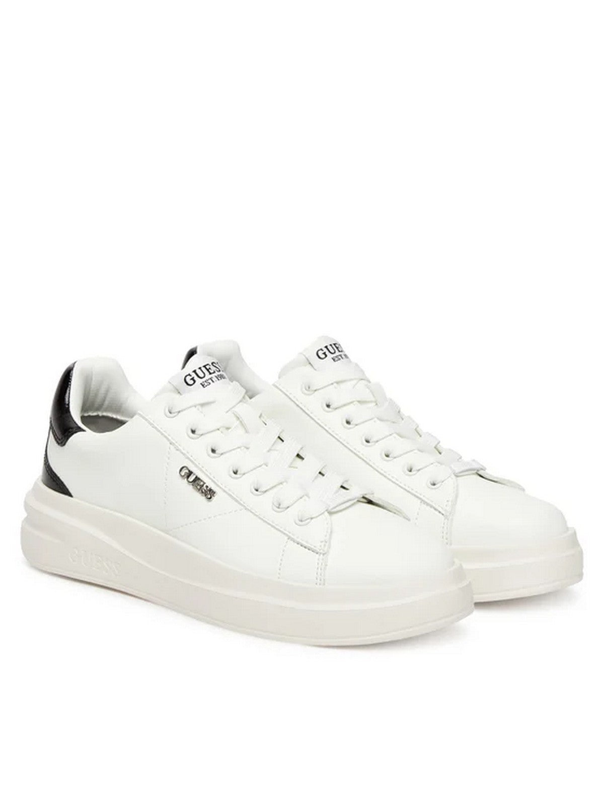 GUESS Sneaker Donna ELBINA10 FLFE10 PEL12 WHIBL WHITE BLACK