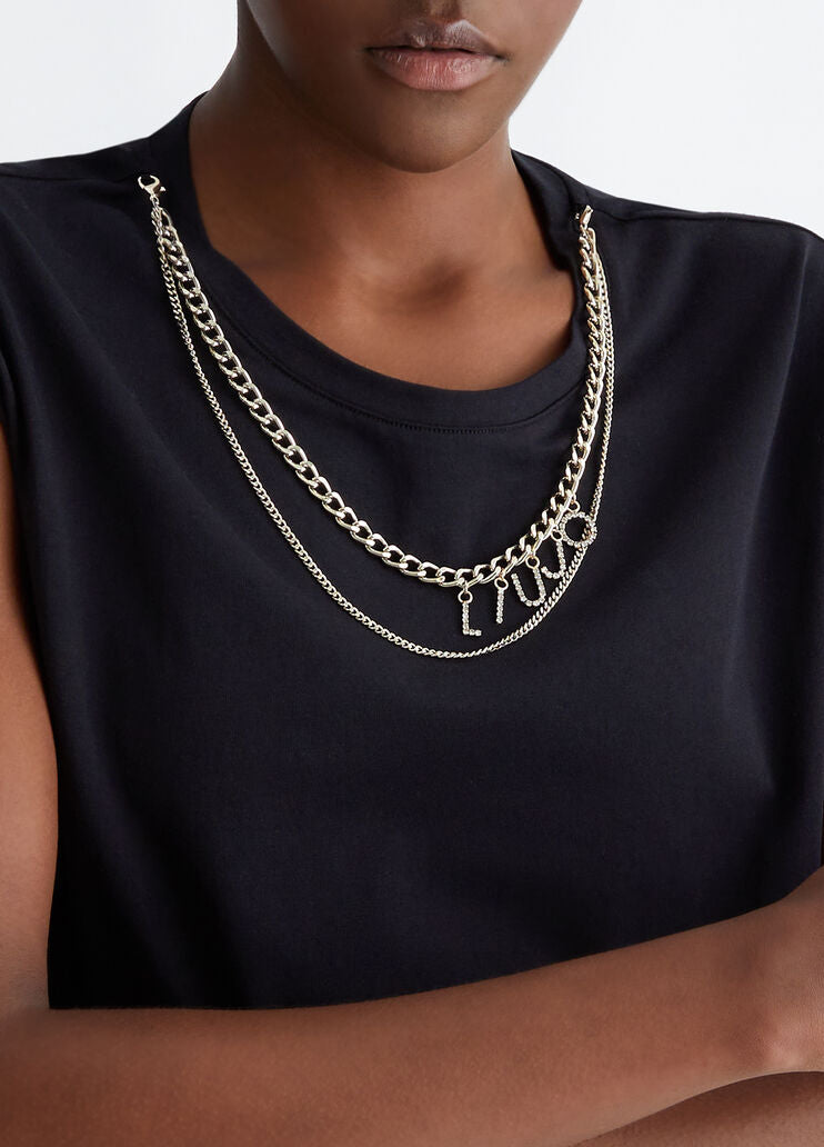 T-shirt White Liu Jo et femme Pole W4016J5003 N9068 Black