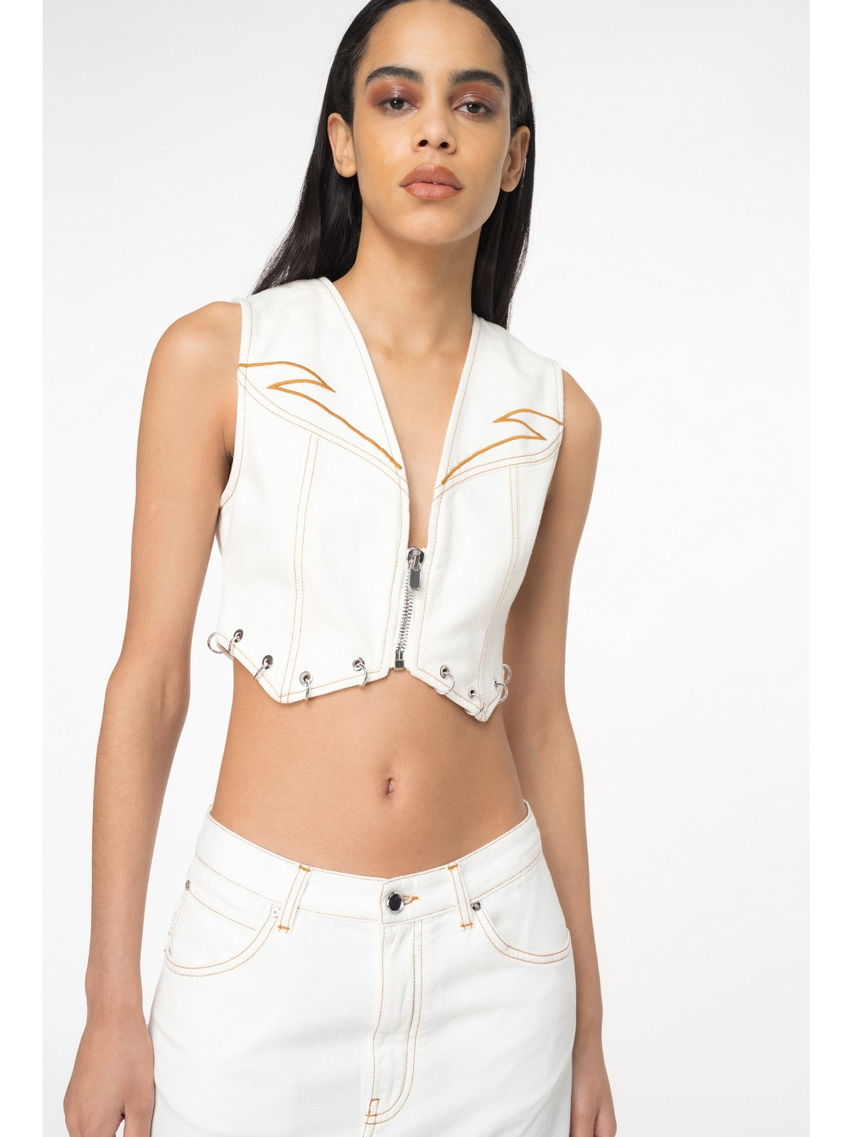 PINKO Gilet Donna Dracula 103625-A1VD Z05 Bianco