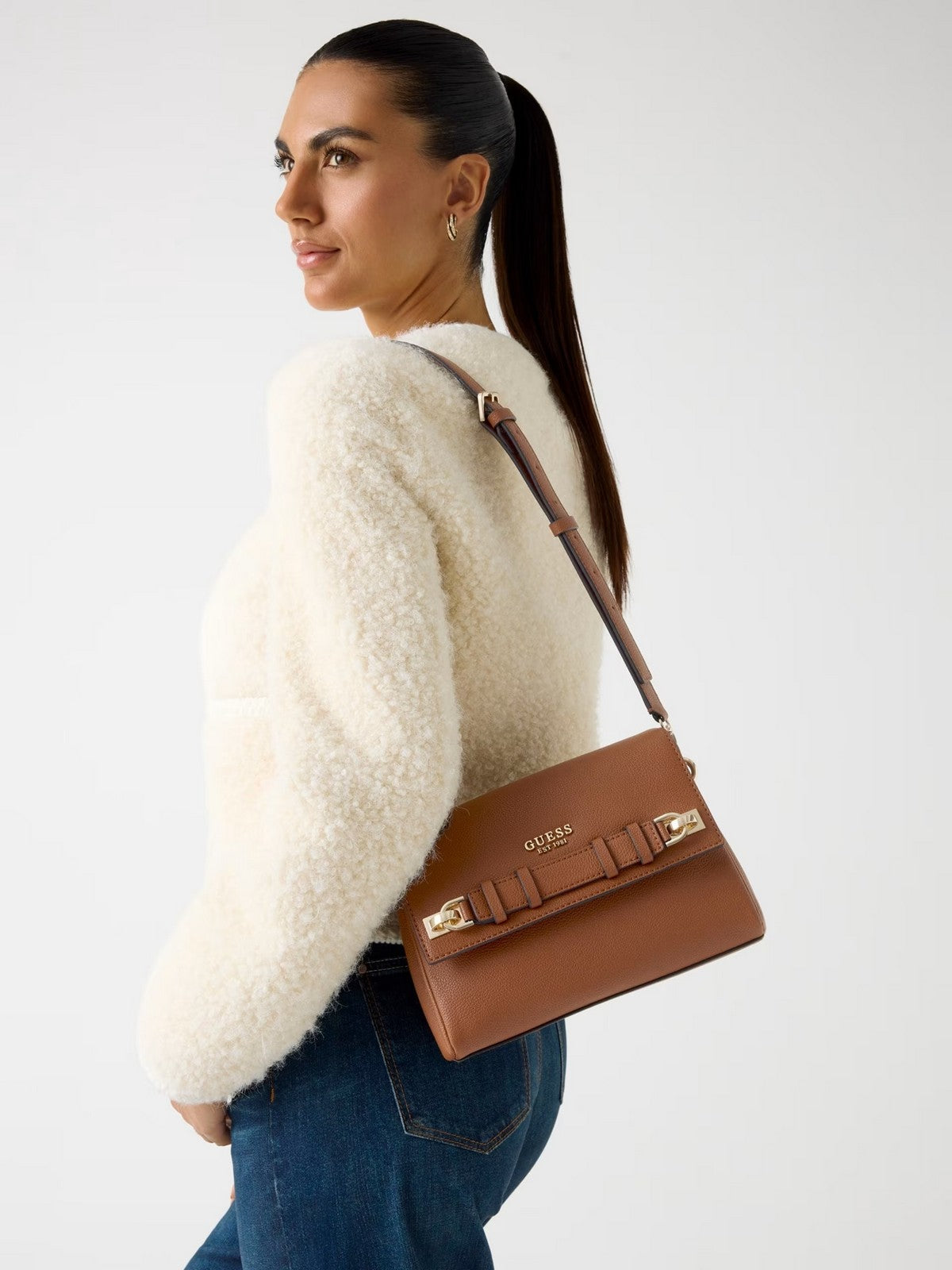 GUESS Borsa Donna GREGORIA FLAP CROSSBODY HWBG85 46200 COG COGNAC