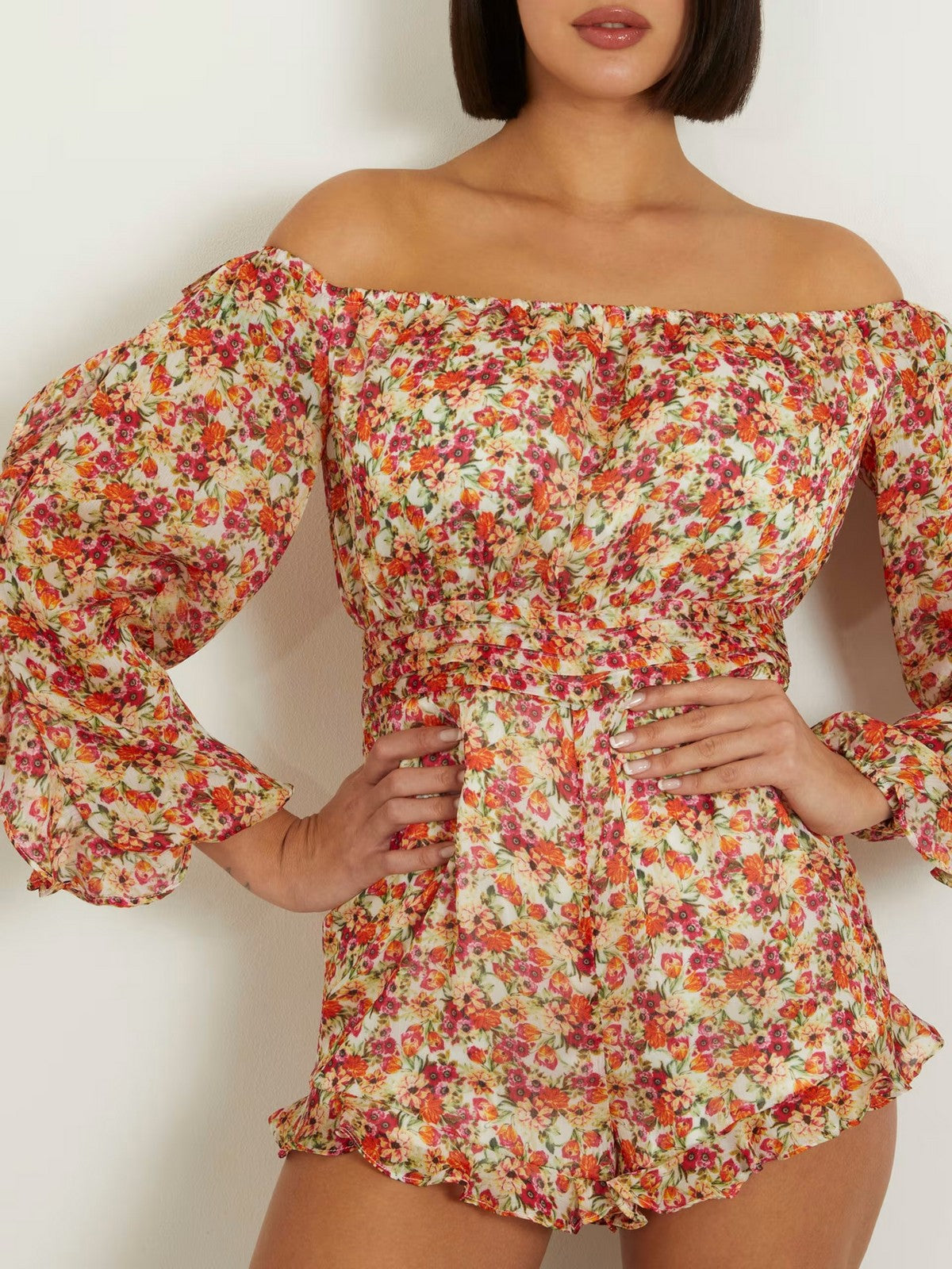 GUESS Tuta Donna Off Shldr Gema Rompe W4GD85 WCWF2 P54Z Rosa gioboutiqueweb