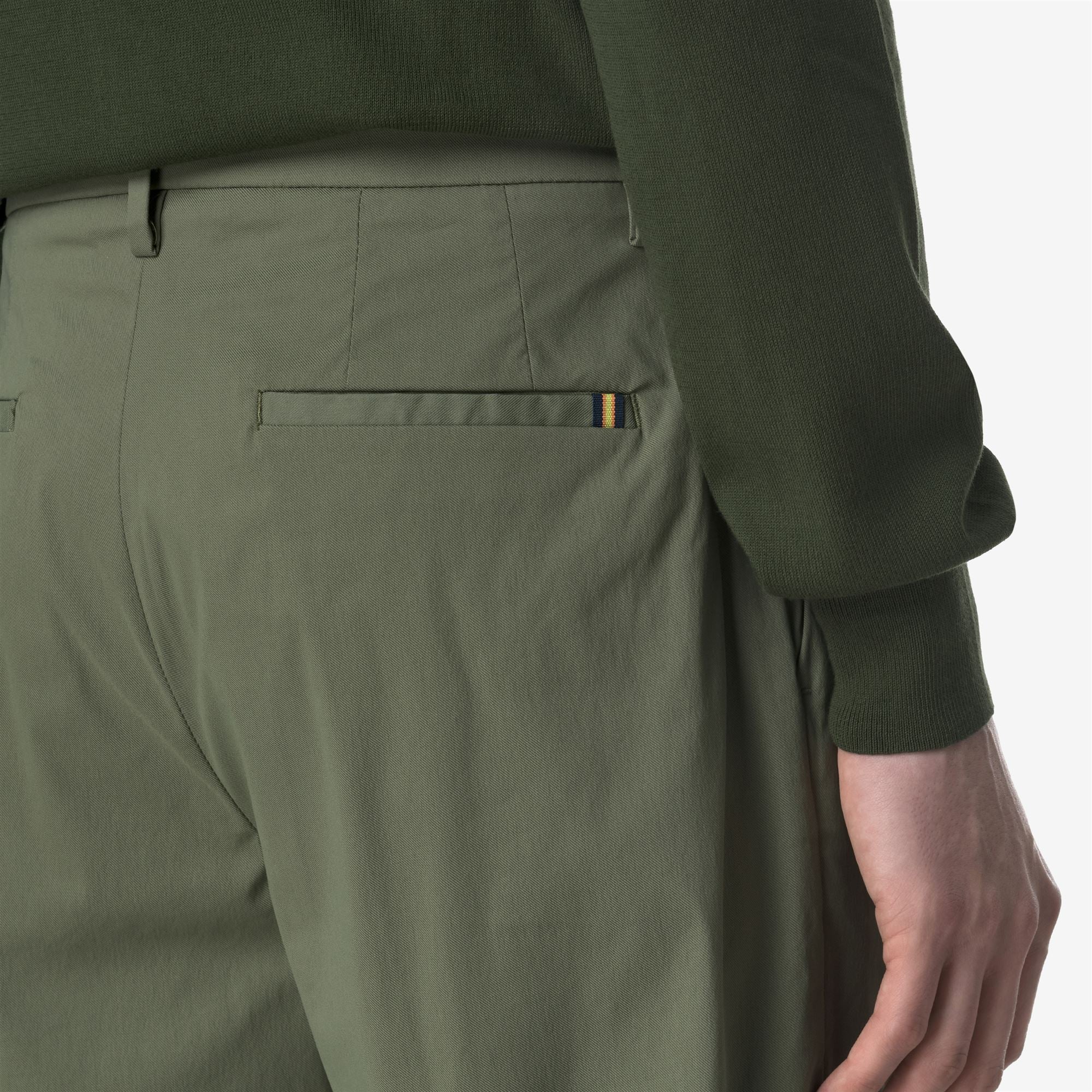 K-WAY Pantalone Uomo RALPH TWILL TECH K61369W V15 Green Lichen