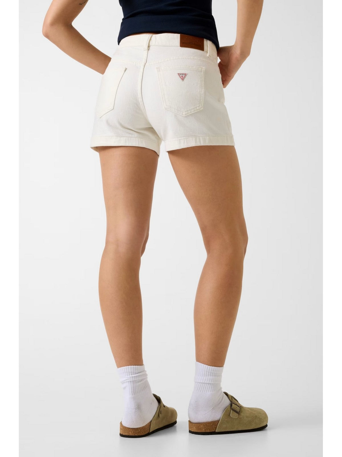 GUESS Pantaloncino Donna GJ HIGHWAIST MOM SHORT W5GD0S D5M62 GJWI GJ NATURAL WHITE
