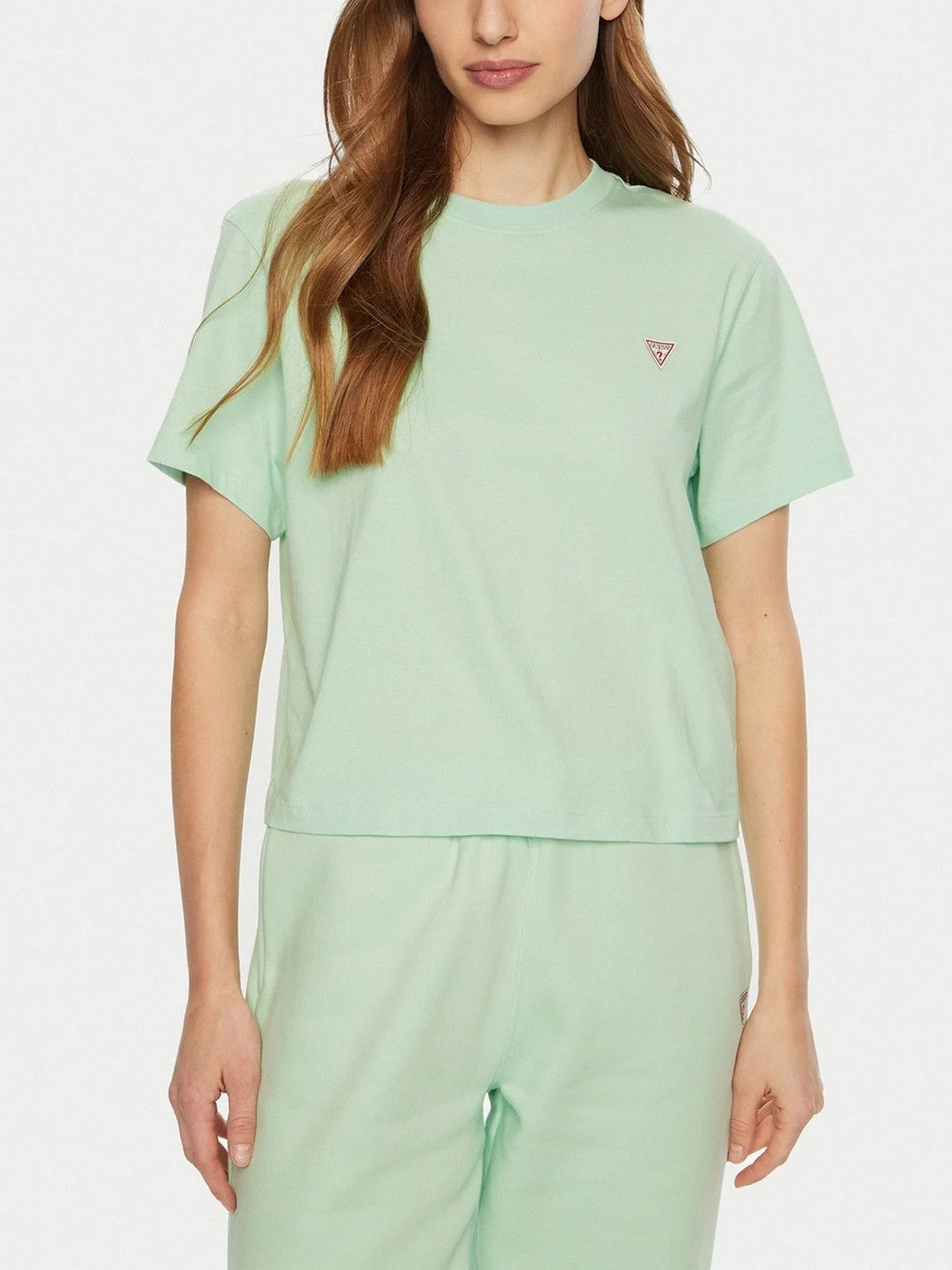 GUESS T-shirt Donna GJ SS CN BOXY MINI TRIANG TEE W4YI05 K8HM0 G8FG HOPE GREEN