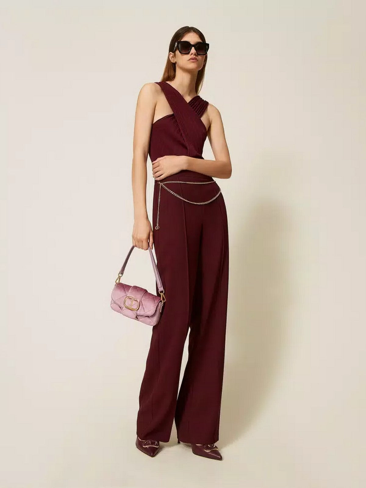 TWINSET Body Donna VISCOSE RIB SHAPES 252TP3161 12367 WINETASTING CHIARO