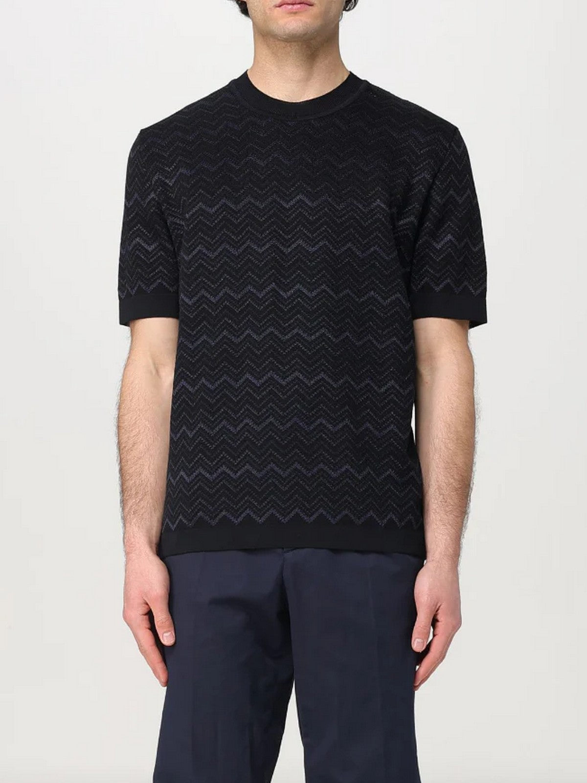 MISSONI T-shirt Uomo US25SL03-BK0040 S91NF BLK/BLUE TONES