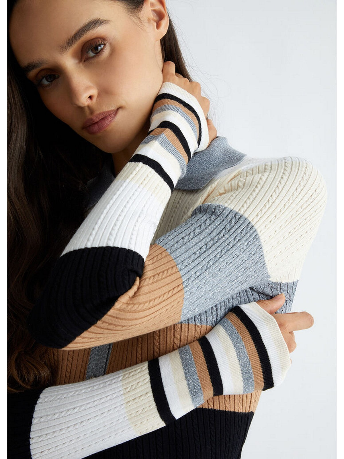 LIU JO WHITE Maglione dolcevita Donna WF4394MS99E 03N96 Beige gioboutiqueweb