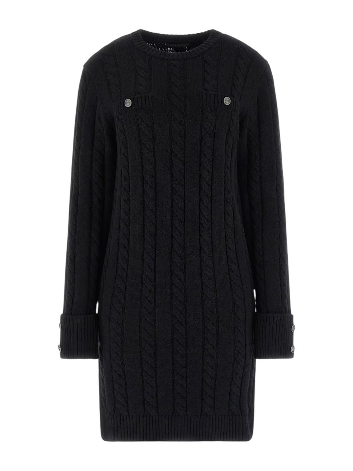 GUESS Abito Donna LS CN ELSA SWTR DRESS W5BK46 Z1192 JBLK Jet Black A996