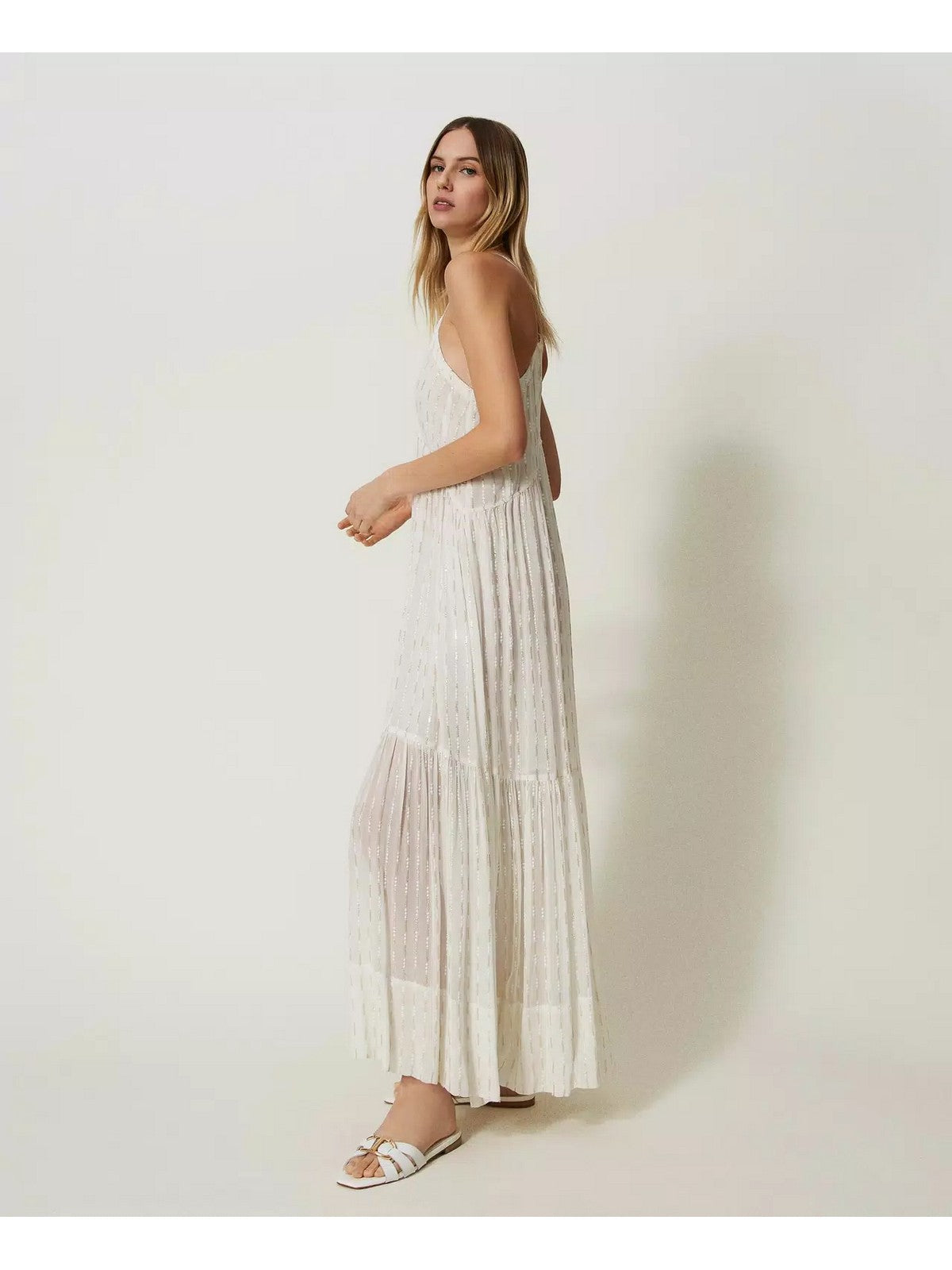 Twinset Frau Kleid 241TT2172 00282 Weiß