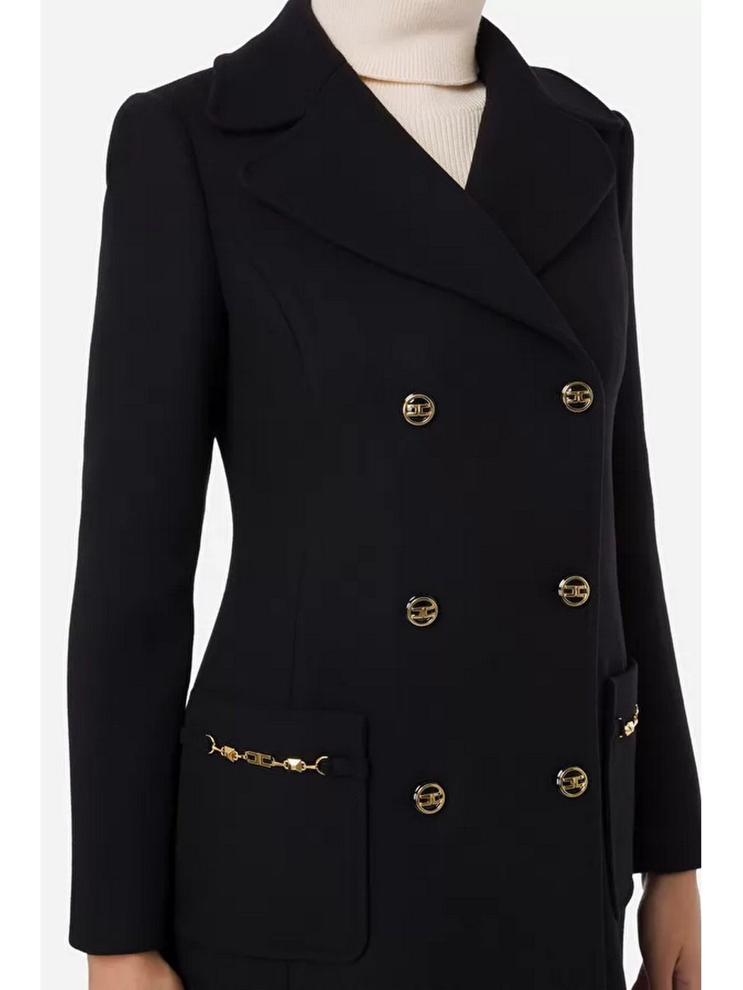 ELISABETTA FRANCHI Cappotto Donna CP00226E2 110 Nero gioboutiqueweb