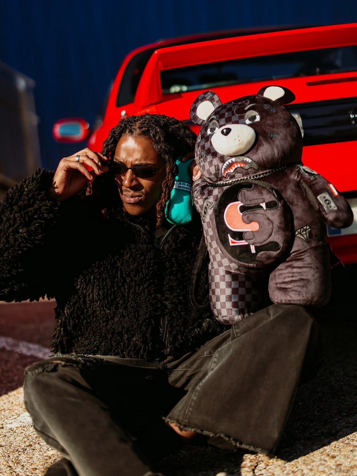 SPRAYGROUND Zaino Uomo UNFINISHED SHARK TEDDY BEAR 910B7476NSZ Grigio gioboutiqueweb