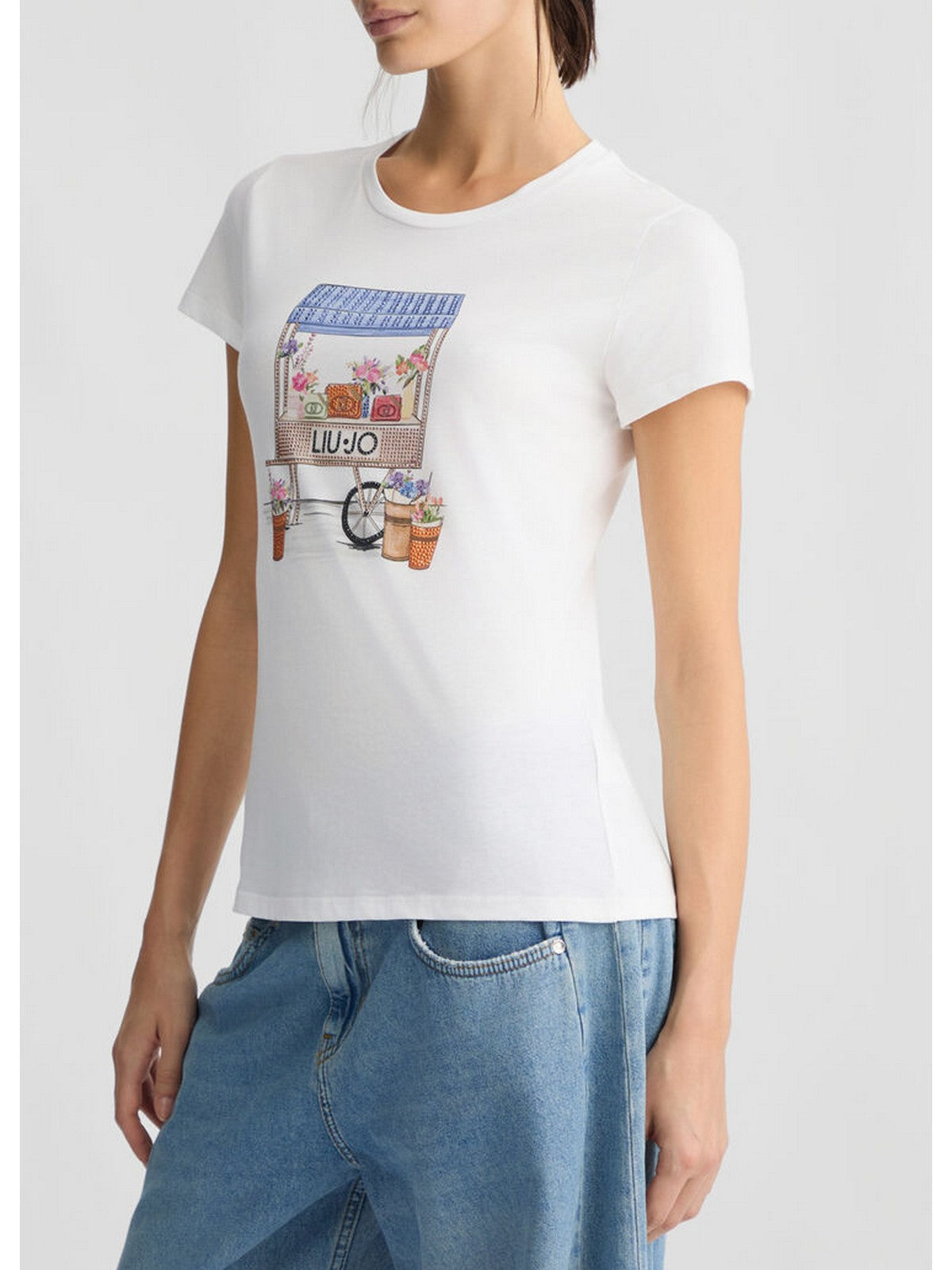 LIU JO WHITE T-shirt Donna WA5362JS923 M9570 Bianco gioboutiqueweb
