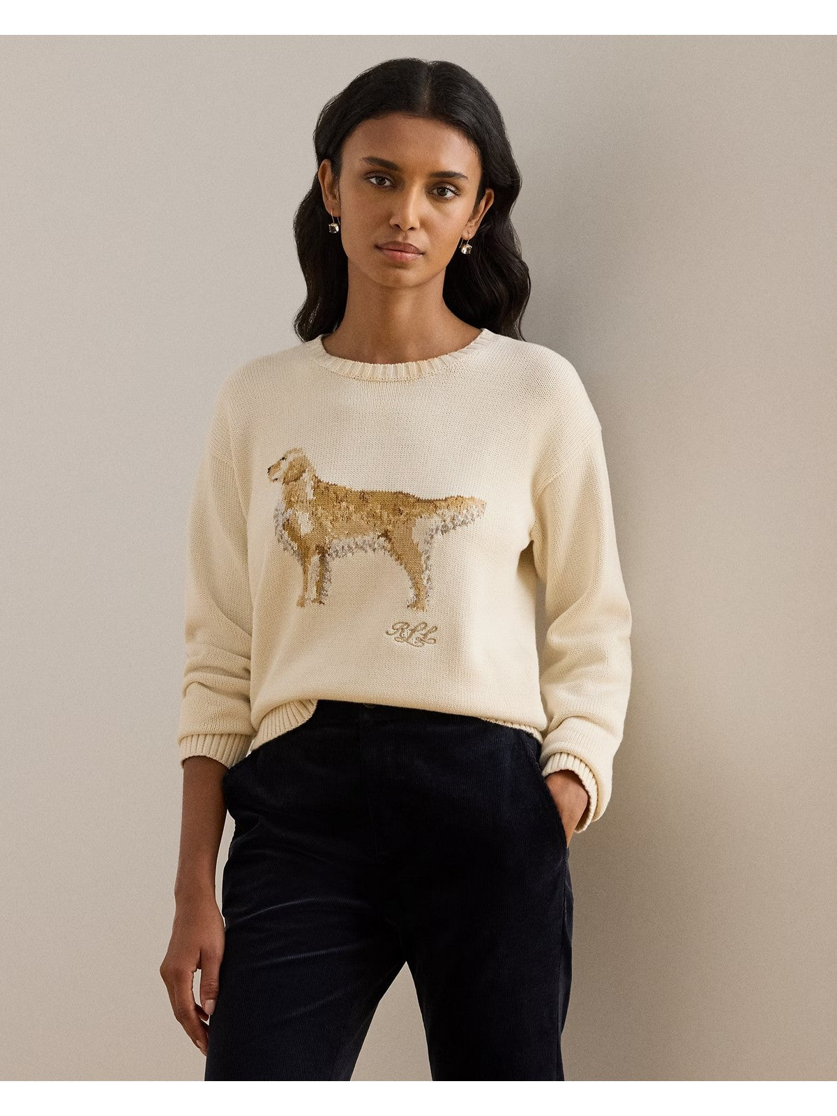 LAUREN RALPH LAUREN Maglione Donna RIEDNEE-LONG SLEEVE-PULLOVER 200P02074 001 MASCARPONE CREAM