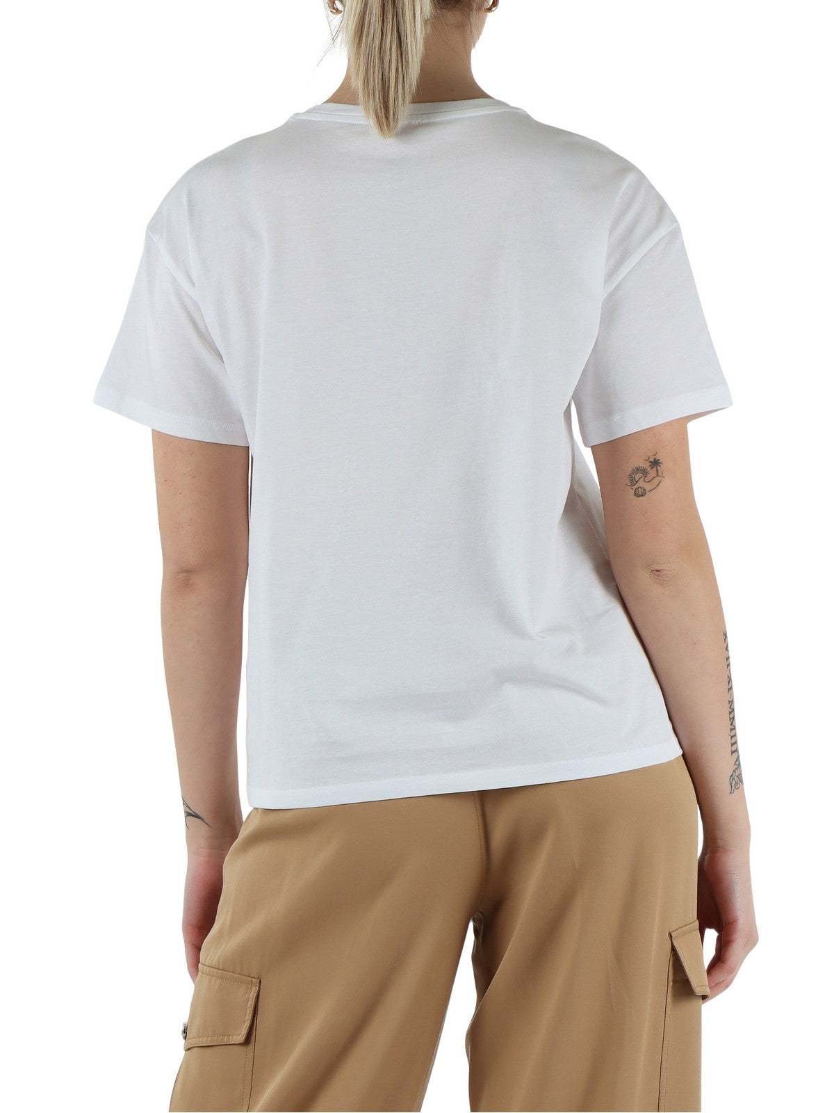 LIU JO WHITE T-shirt Donna WA6238JS923 P9560 Bco LiuJo sequins fl