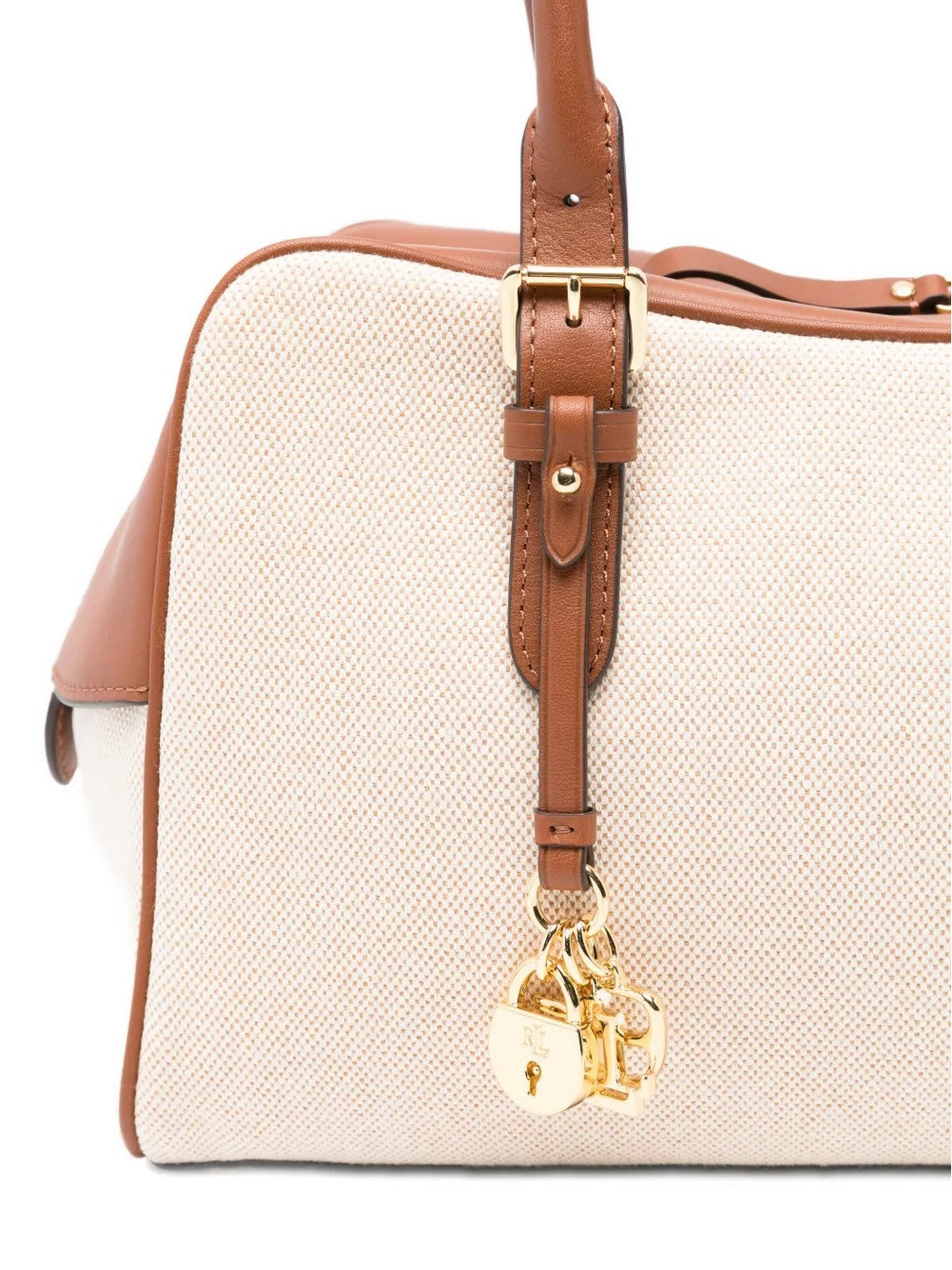LAUREN RALPH LAUREN Borsa Donna MRCY ZP SCHL-SATCHEL-LARGE 431P06078 001 NTRL/BUFF CANVAS/LAUREN TAN