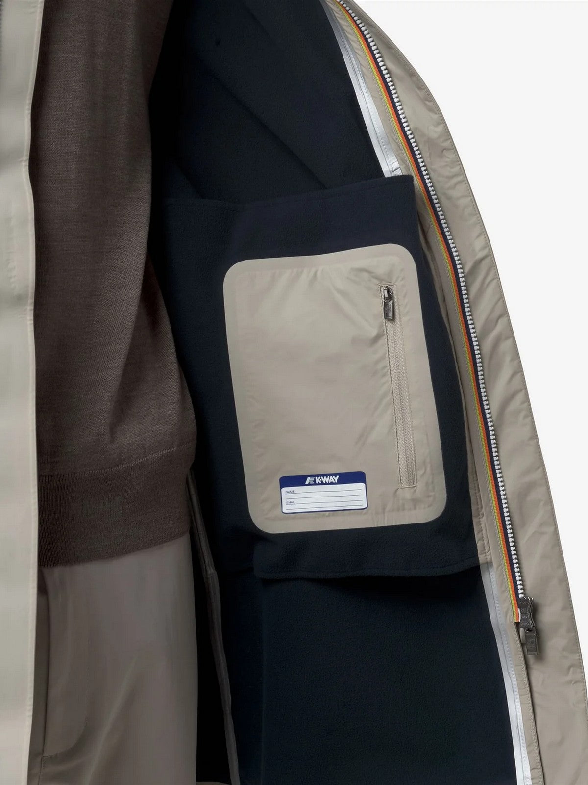 K-WAY Giubbino Uomo Thomas bonded K7126WW B2A Beige Cashmere - Blu