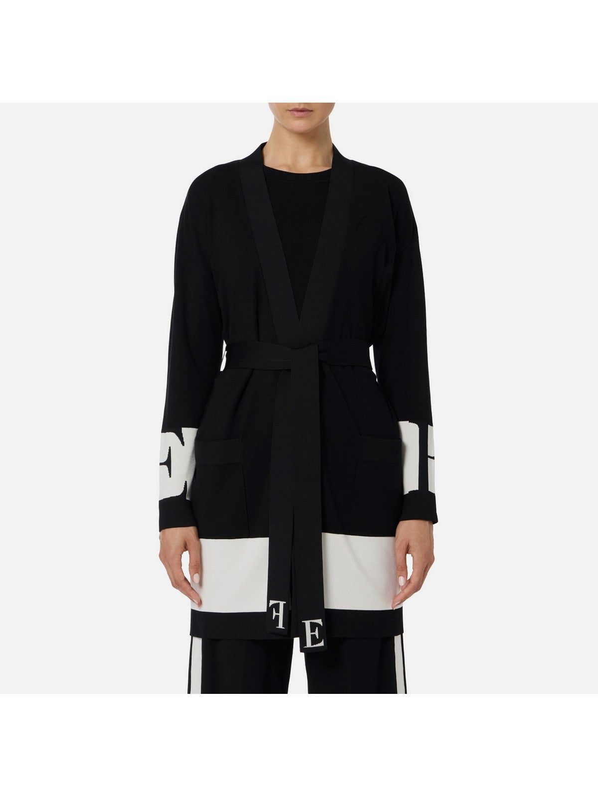 ELISABETTA FRANCHI Cardigan Donna MK02S56E2 EF3 NERO/MILK