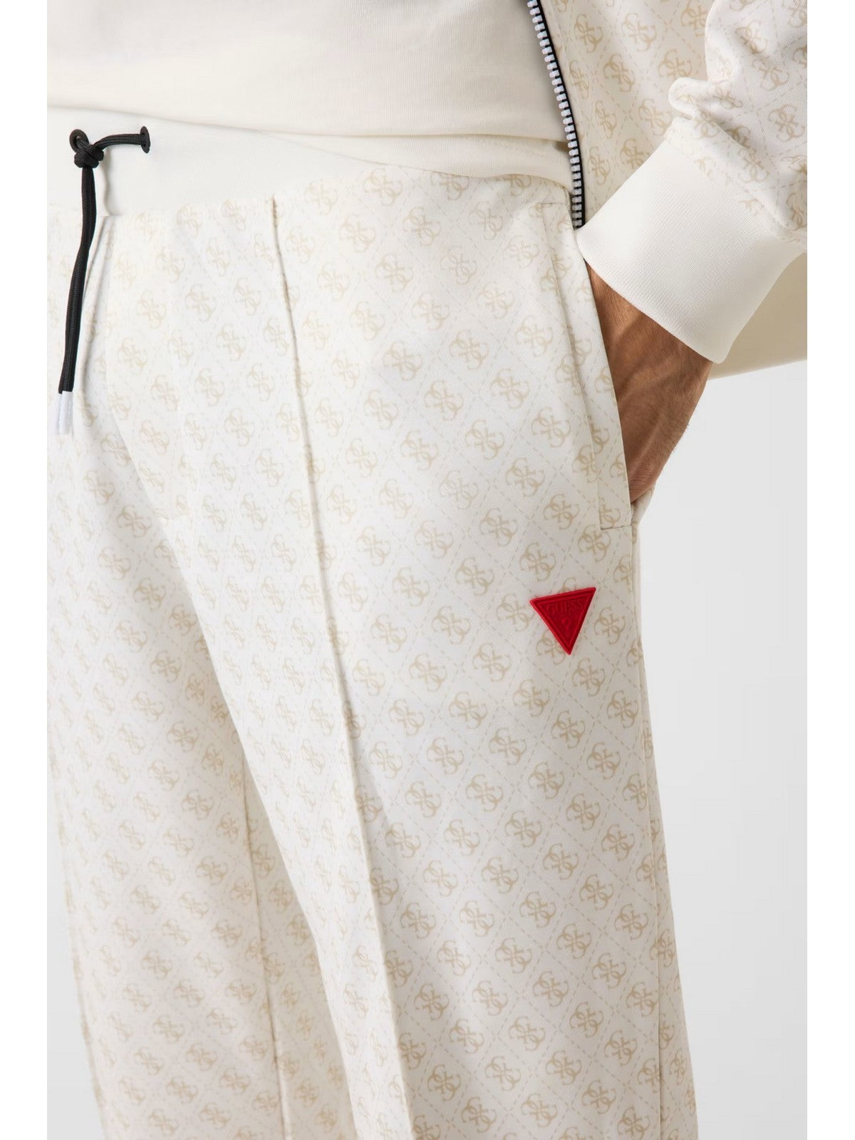 GUESS SPORT Pantalone Uomo KORBIN PANT Z2BB05 K7122 P05N 4G AOP PURE WHITE