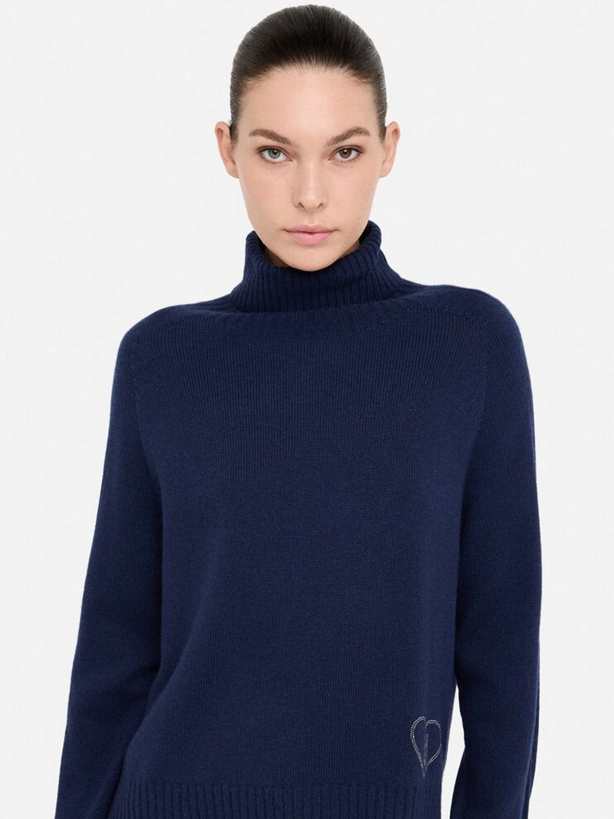 LIU JO WHITE Maglione dolcevita Donna MF5445MS76L 93932 Navel blue