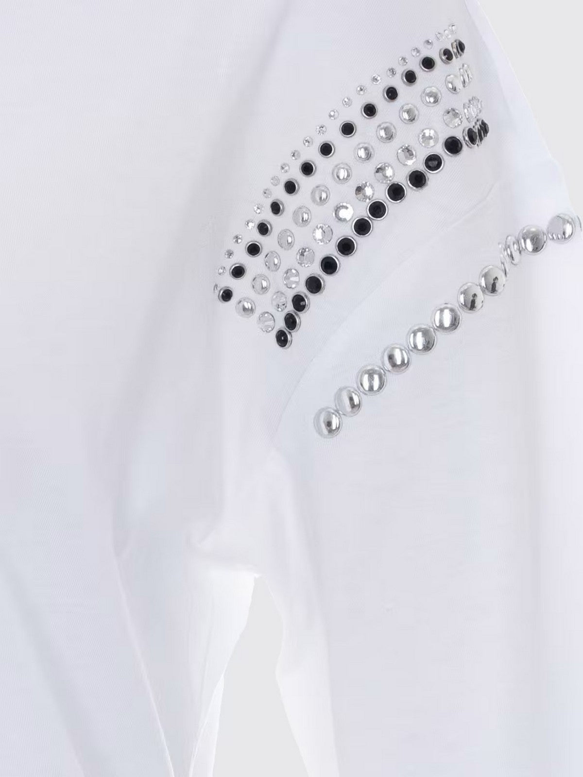 LIU JO WHITE T-shirt Donna WA6128JS904 P9319 Bco sleeve motif
