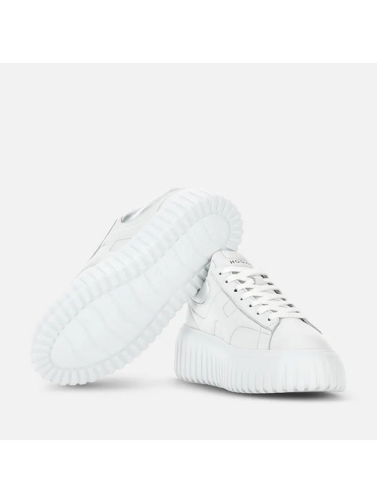 HOGAN Sneaker Donna H-STRIPES ALLACCIATO H HXW6450FC60KU00351 B001(BIANCO)+B200(ARGENTO) gioboutiqueweb