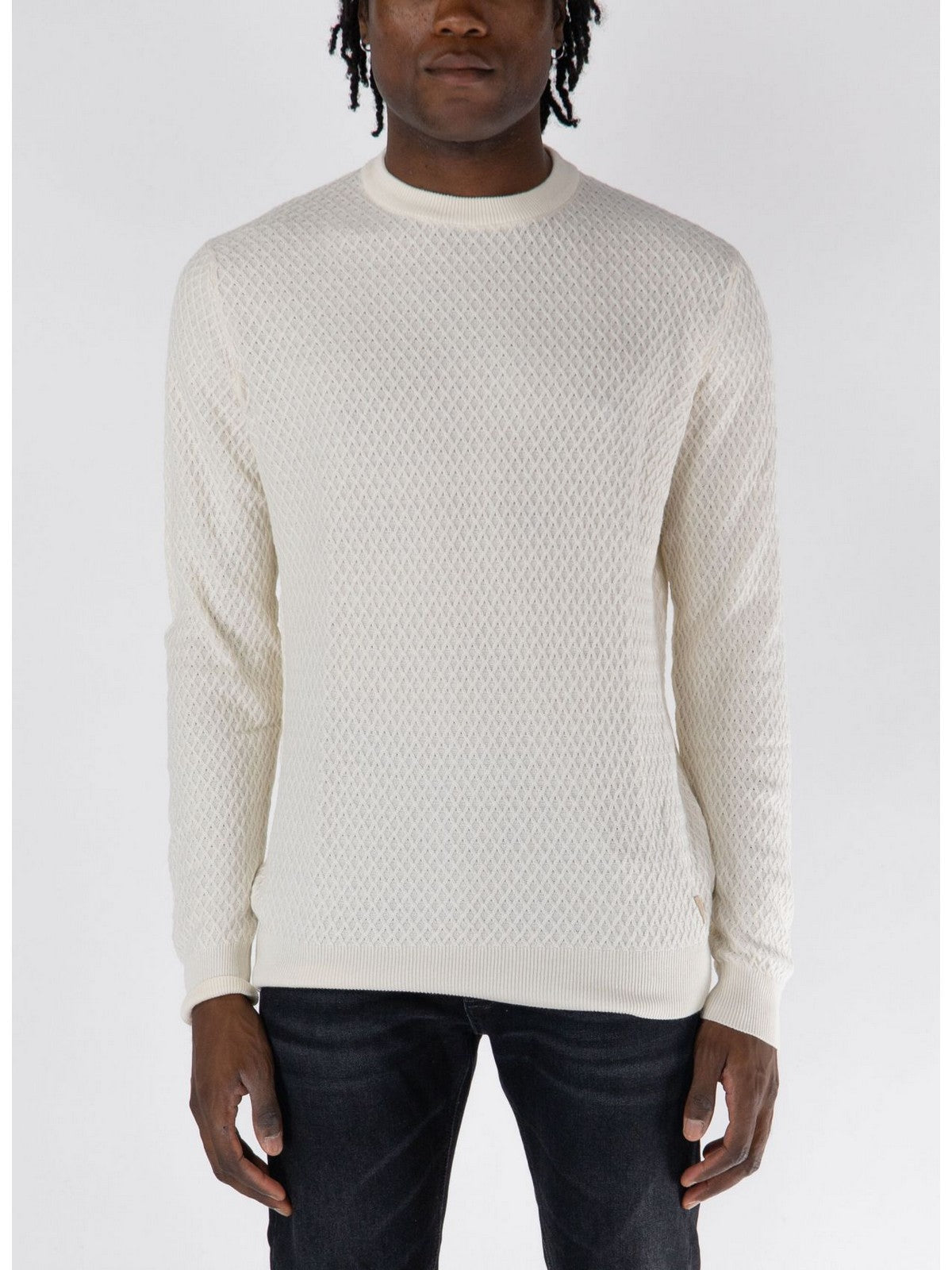 Guess Men's sweater Davin CN LS Stitched M4YR05 Z3FB1 G018 White