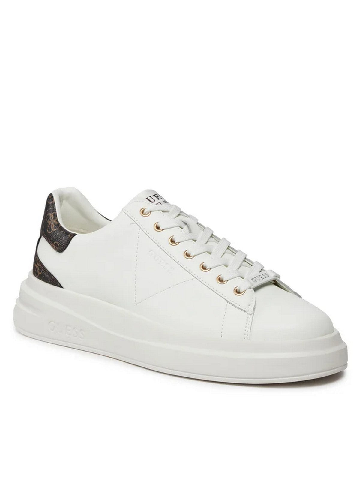 GUESS Sneaker Uomo ELBA FMPVIB LEA12 WBROC Bianco gioboutiqueweb