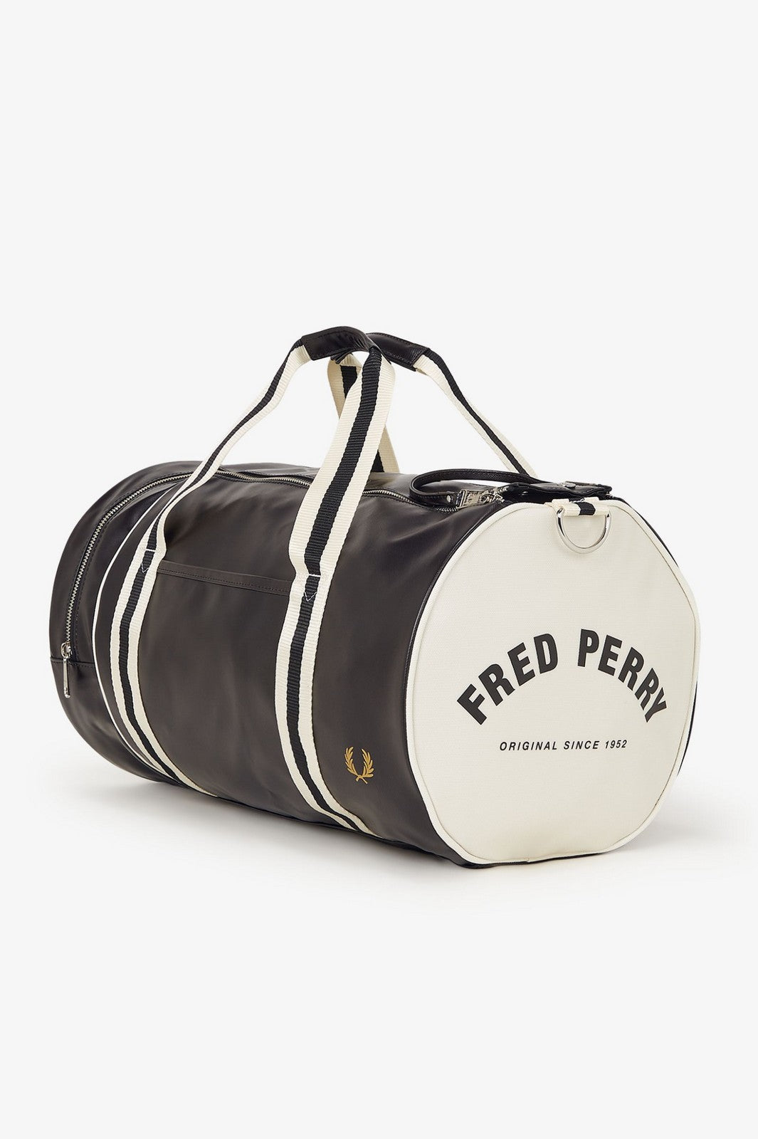 FRED PERRY Borsone Uomo FP CLASSIC BARREL BAG FP-L7255-57 D57 BLACK/ECRU