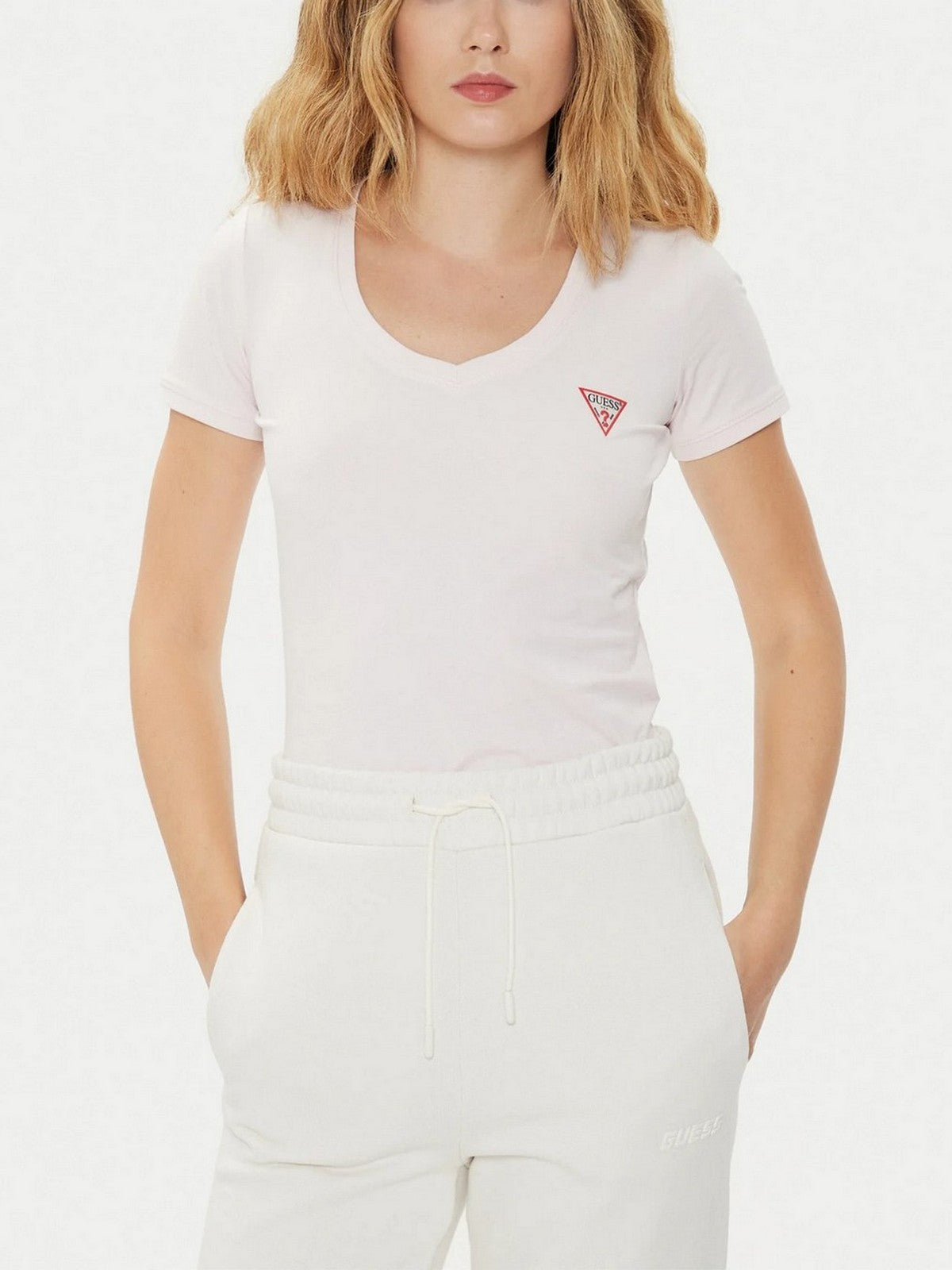 GUESS T-shirt Donna SS VN MINI TRIANGLE TEE W2YI45 J1314 A60W Rosa gioboutiqueweb