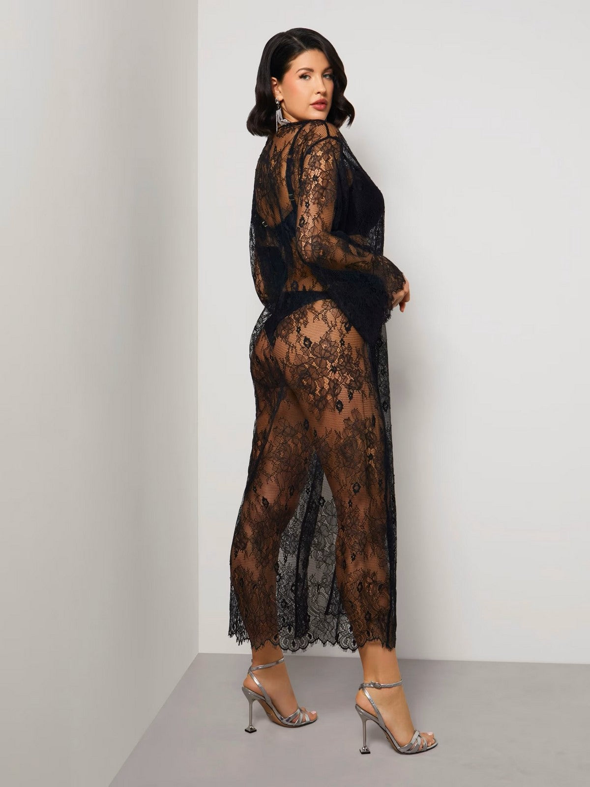 GUESS BEACHWEAR Abito Donna Long Kimono O4GX10 KC9S0 JBLK Nero gioboutiqueweb