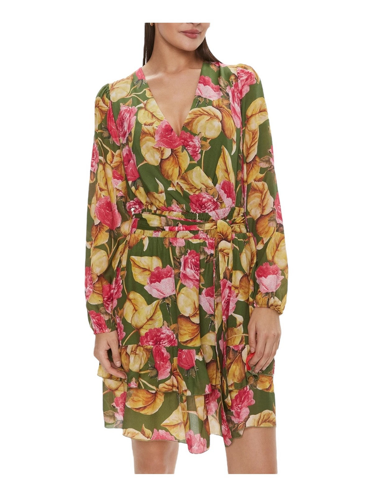 Guess Woman Dress LS Diana Flare Dress W4RK21 WF5K0 P8BW Rosa