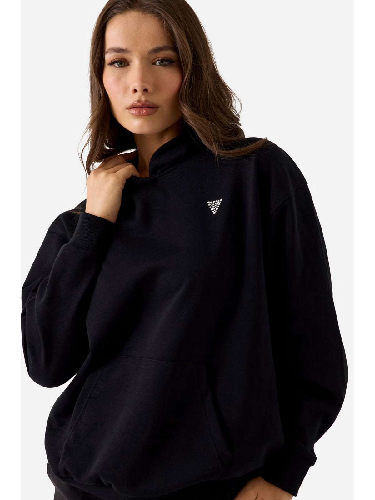 GUESS SPORT Felpa Donna SILVY HOODIE V6GQ18 K3513 JBLK Jet Black A996