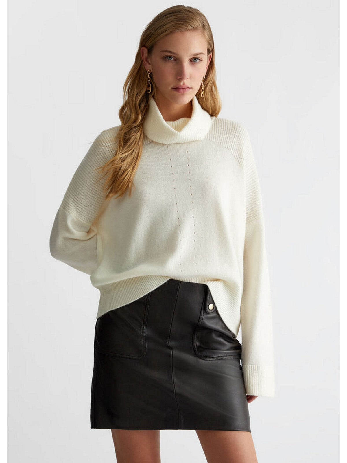 LIU JO WHITE Maglione dolcevita Donna WF4434MS009 10701 Bianco gioboutiqueweb