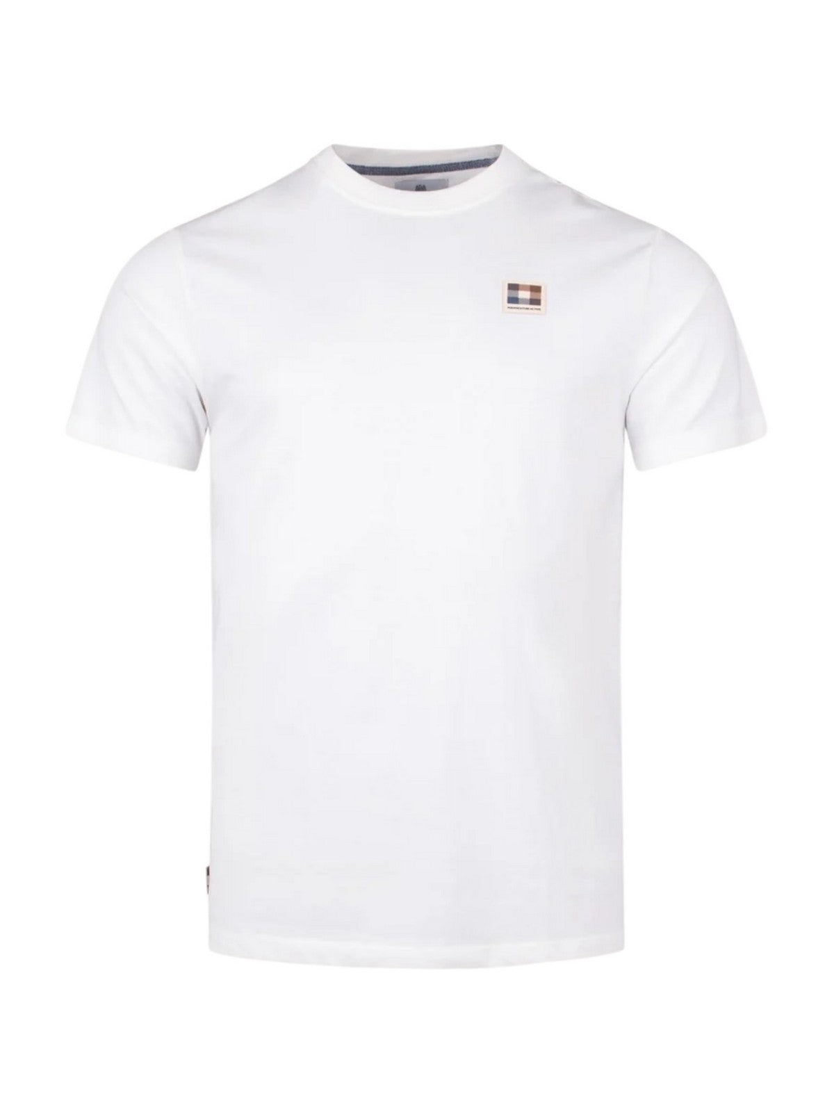 AQUASCUTUM T-shirt Uomo ACTIVE CLUB CHECK PATCH T-SHIRT AA-B004-TS011 BIANCO OPTICAL WHITE gioboutiqueweb