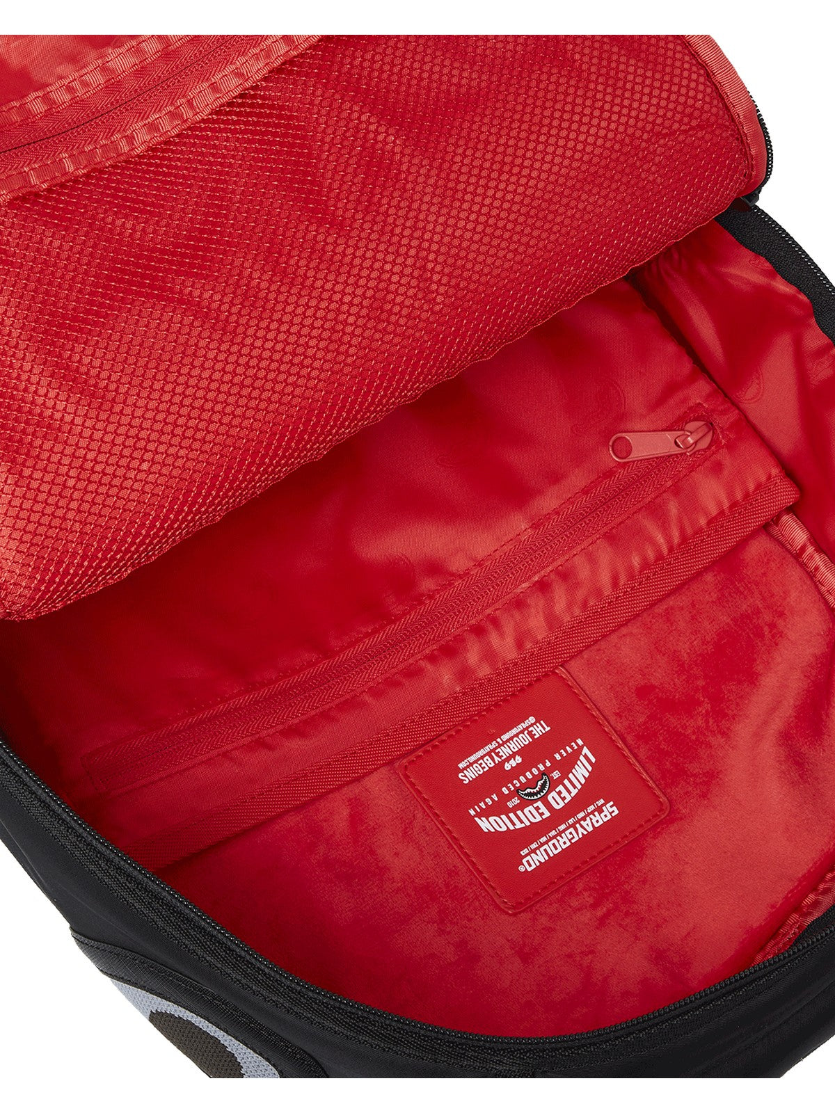 SPRAYGROUND Zaino Uomo SHARK CENTRAL YELLOW TAPE DLX SATIN BACKPACK 910B7736NSZ Nero gioboutiqueweb