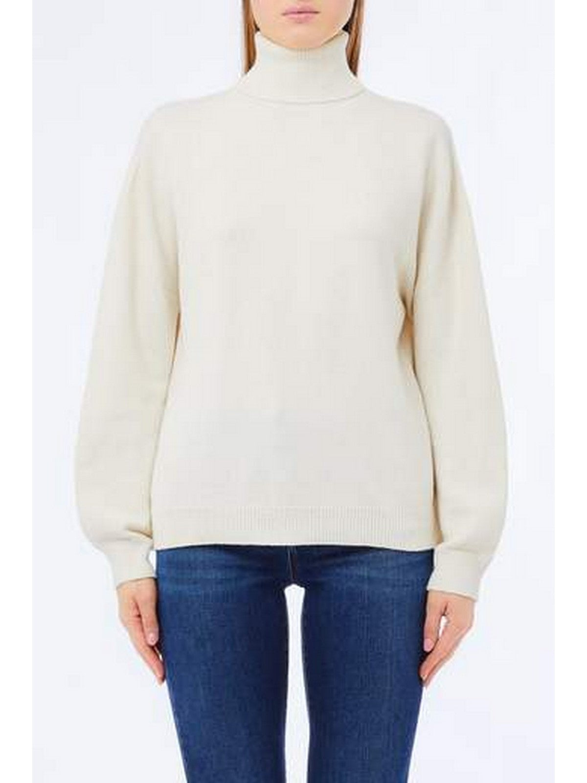 LIU JO WHITE Maglione Donna MF5234MA27R W9167 Bianco lana met.