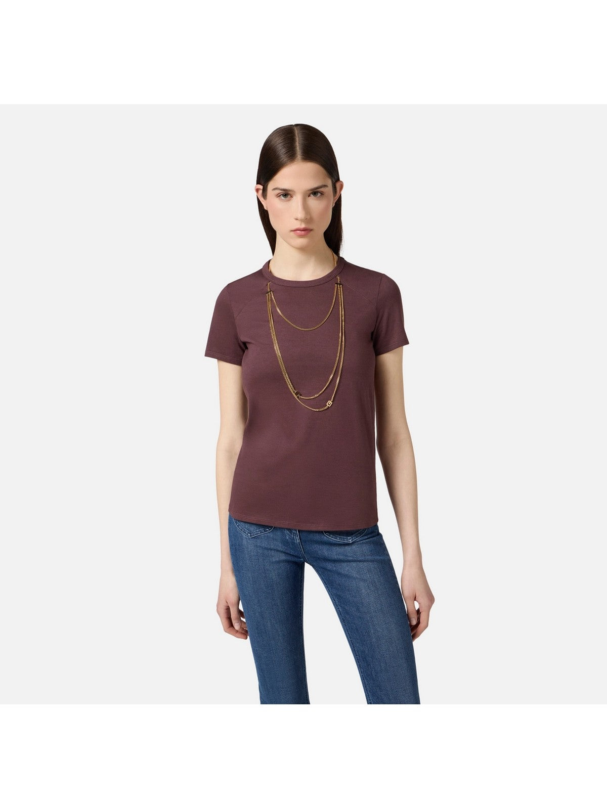 ELISABETTA FRANCHI T-shirt Donna MA00956E2 EA4 MERLOT gioboutiqueweb