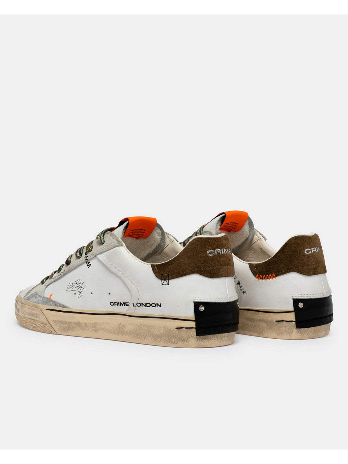 CRIME LONDON Sneaker Uomo DECONSTRUCTED MILITARY GREEN 19071PP8 10 WHITE