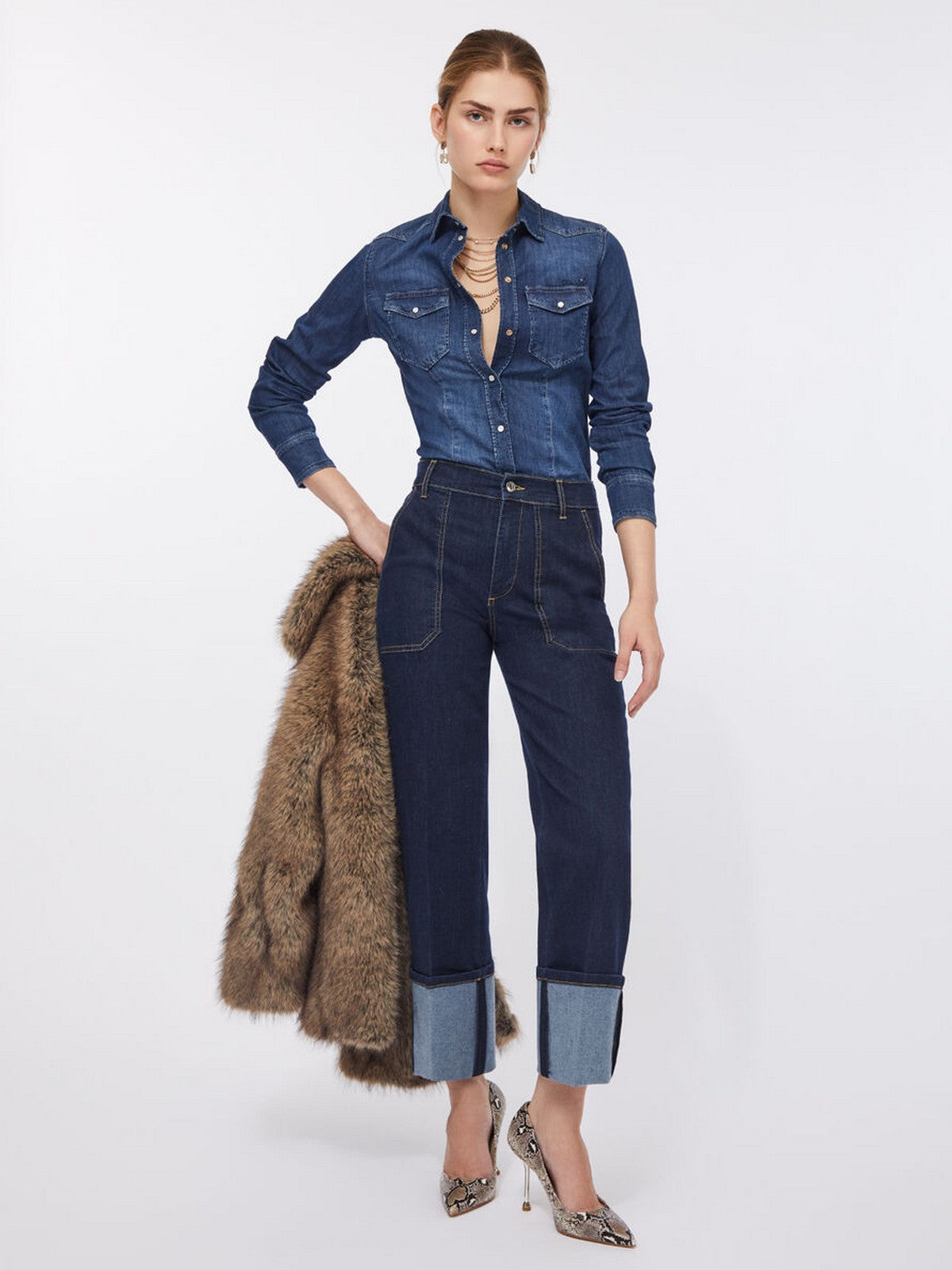 LIU JO BLUE DENIM Camicia Donna UXX046D4051 77917 DEN.BLUE SING WASH