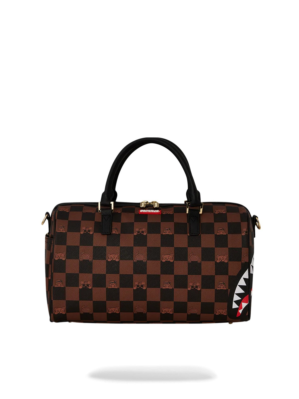 SPRAYGROUND Borsa Donna PEEKING CHARACTER CHECK MINI DUFFEL 910D7507NSZ Marrone gioboutiqueweb