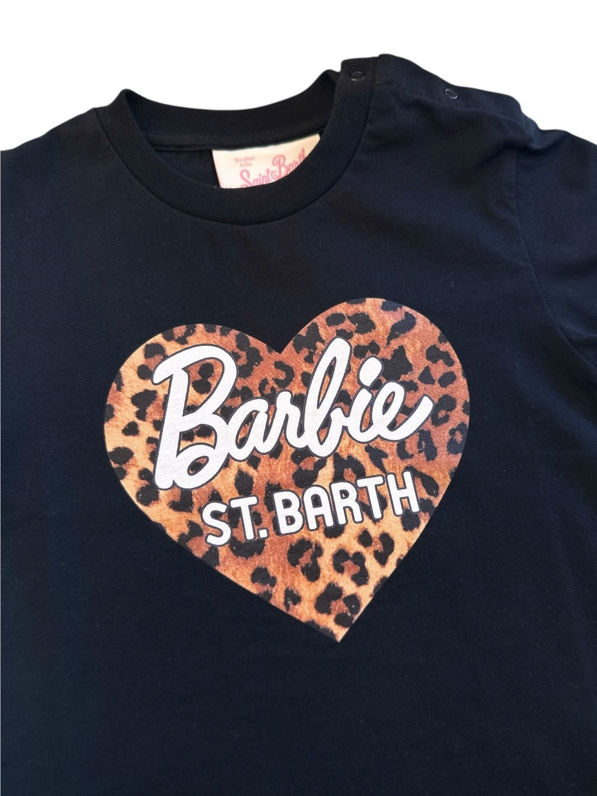 MC2 SAINT BARTH T-shirt Bambine e ragazze ELLY 03489H BARBIE SB SAND LEOPARD HEART 00 gioboutiqueweb