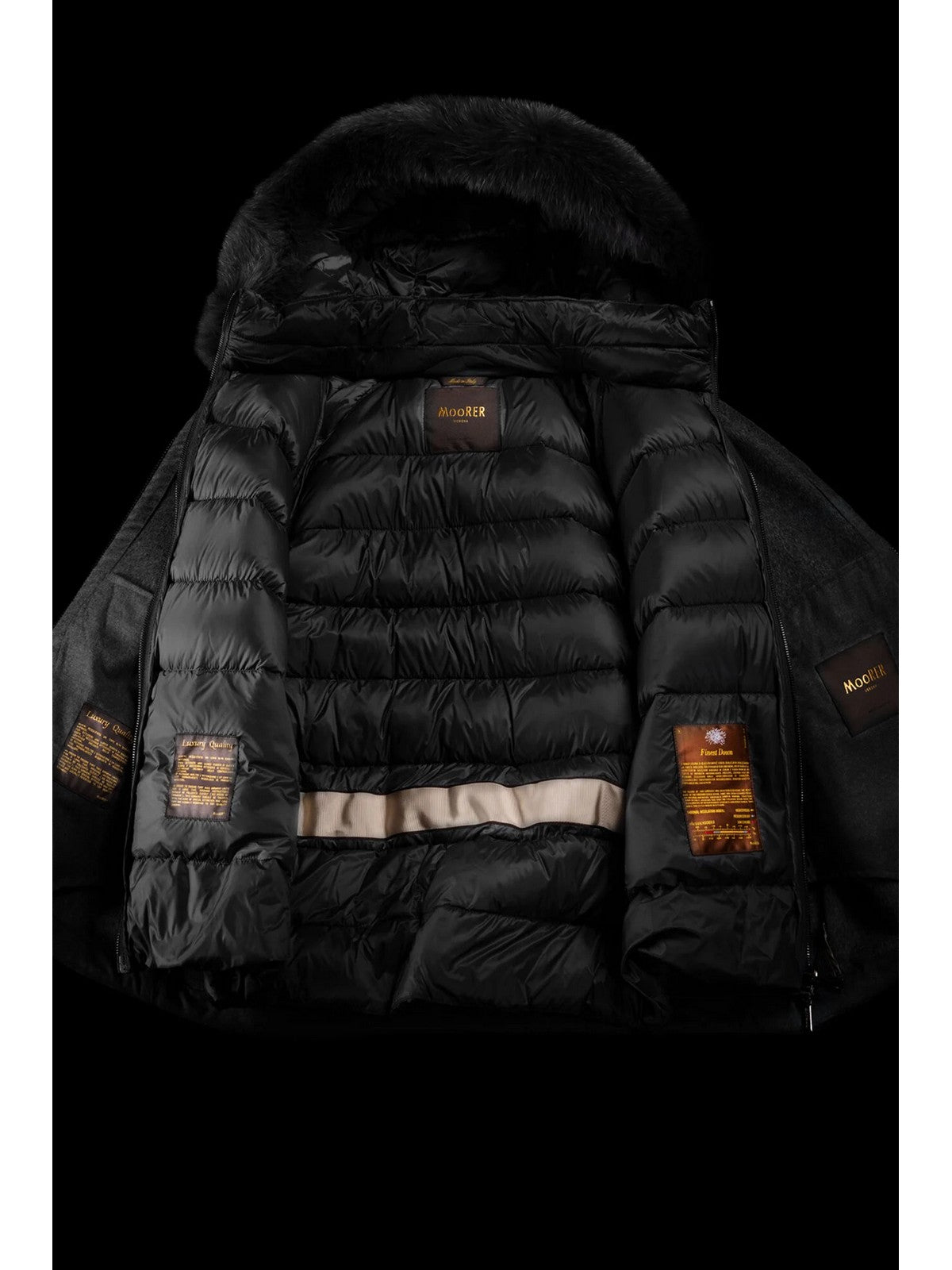 MOORER Piumino Donna PEGASO-CWR MODGI300009 U0001 Nero gioboutiqueweb