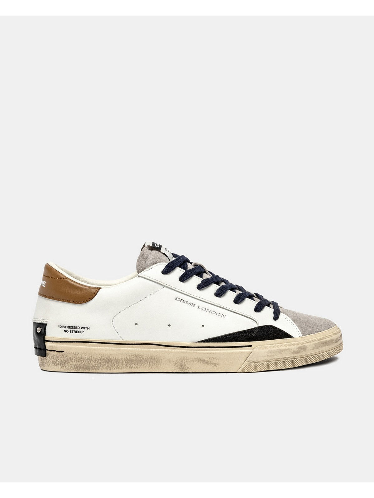 CRIME LONDON Sneaker Uomo DISTRESSED 2.0 OAK SMOKE 11070AA8 10 WHITE