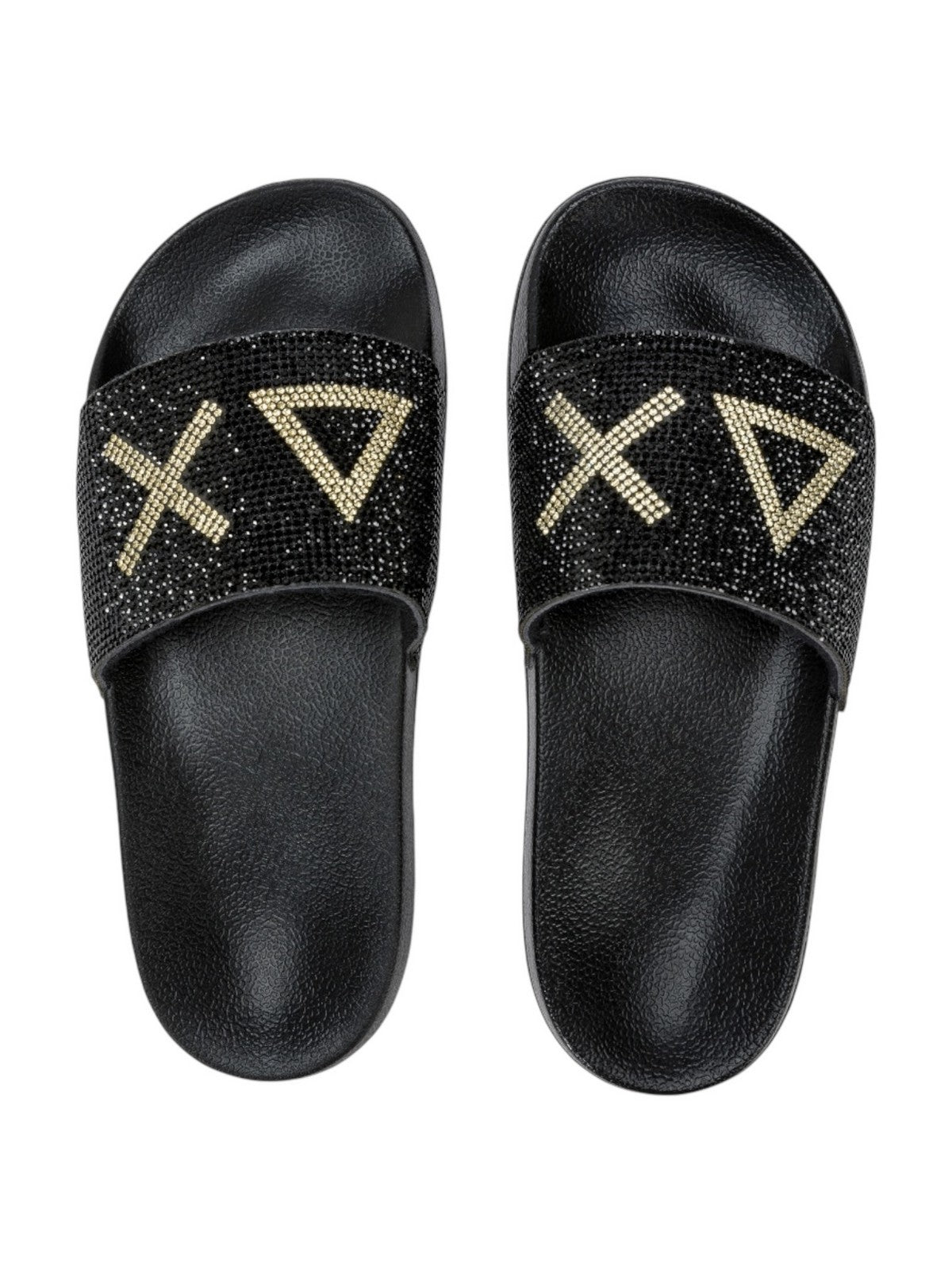 SUN68 Ciabatta Donna SLIPPERS LOGO STRASS X35205 11 Nero gioboutiqueweb