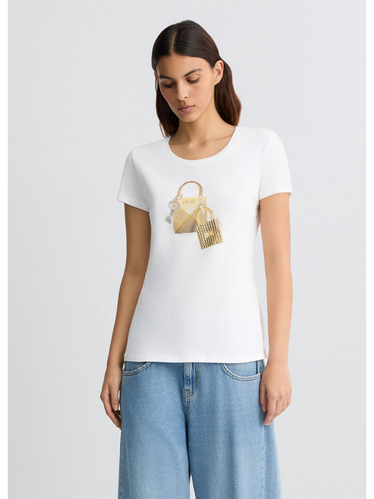 LIU JO WHITE T-shirt Donna WA5362JS923 M9568 Bianco gioboutiqueweb