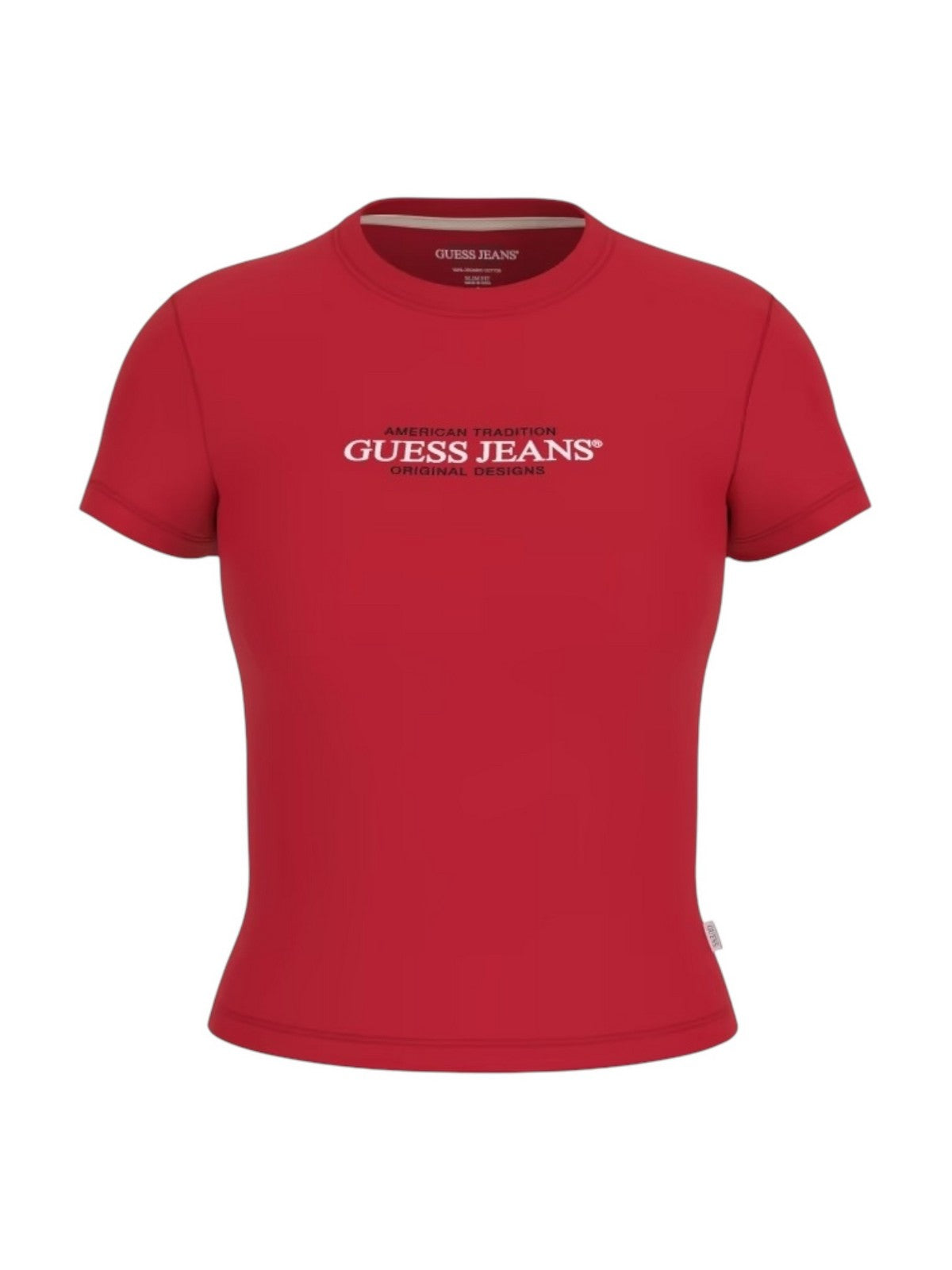 GUESS T-shirt Donna GJ SS CN SLIM AMERICAN TR TEE W4YI03 J1314 G585 Rosso gioboutiqueweb