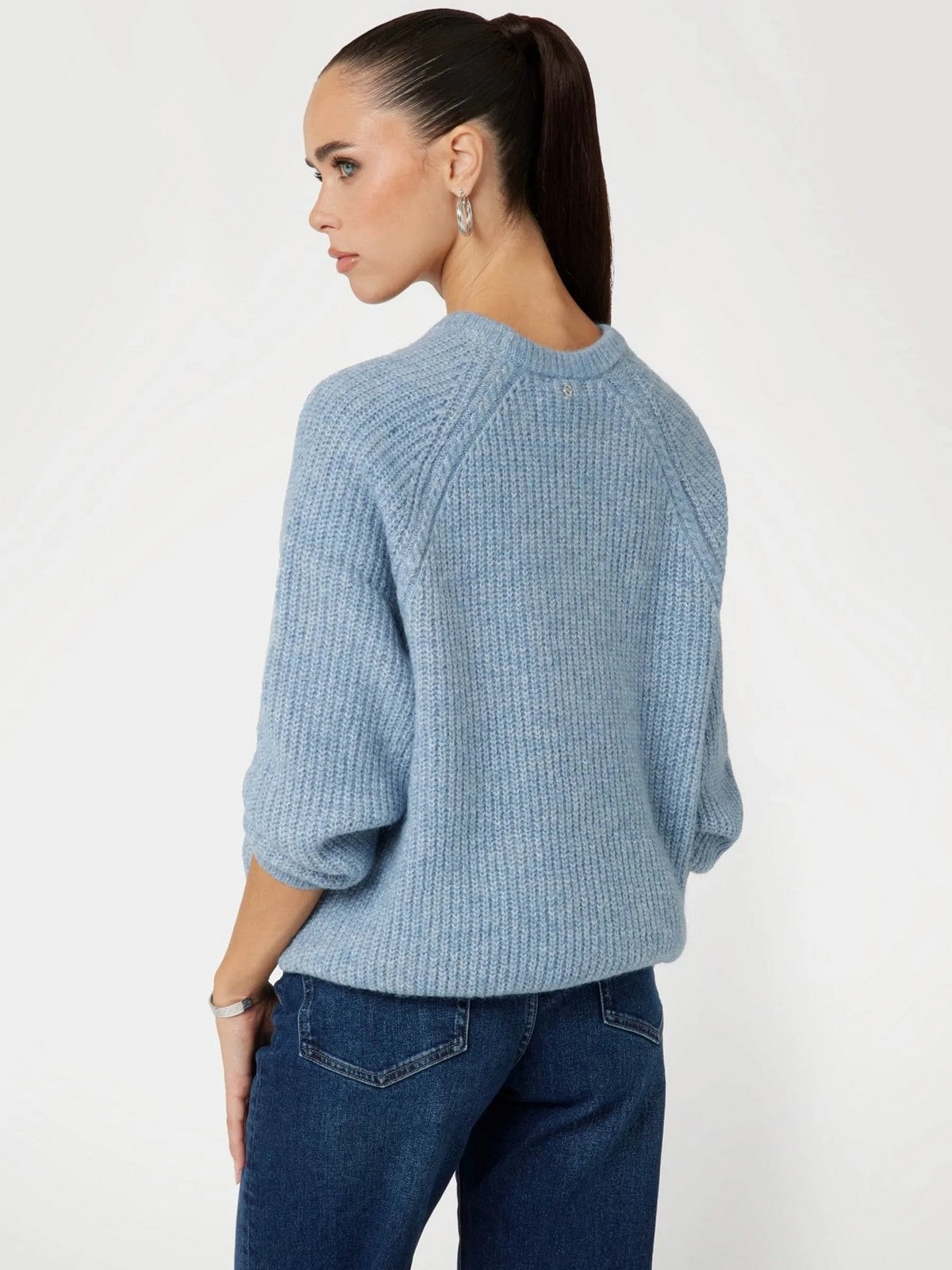 Guess Maglione Woman LS CN Cable Margot Swr W4BR0O Z3LG0 G7DX Blue