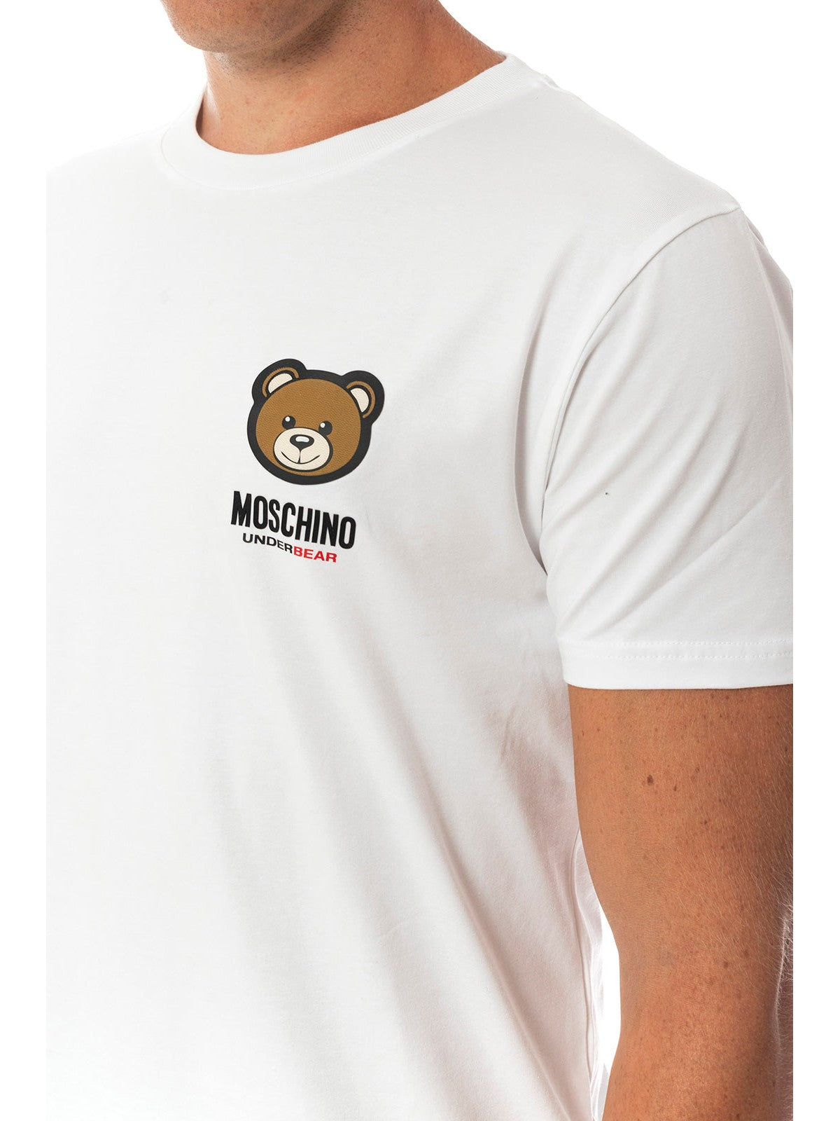 Moschino-Unterwäsche-T-Shirt und Herrenstange 241V1A0788 4410 1 Weiß